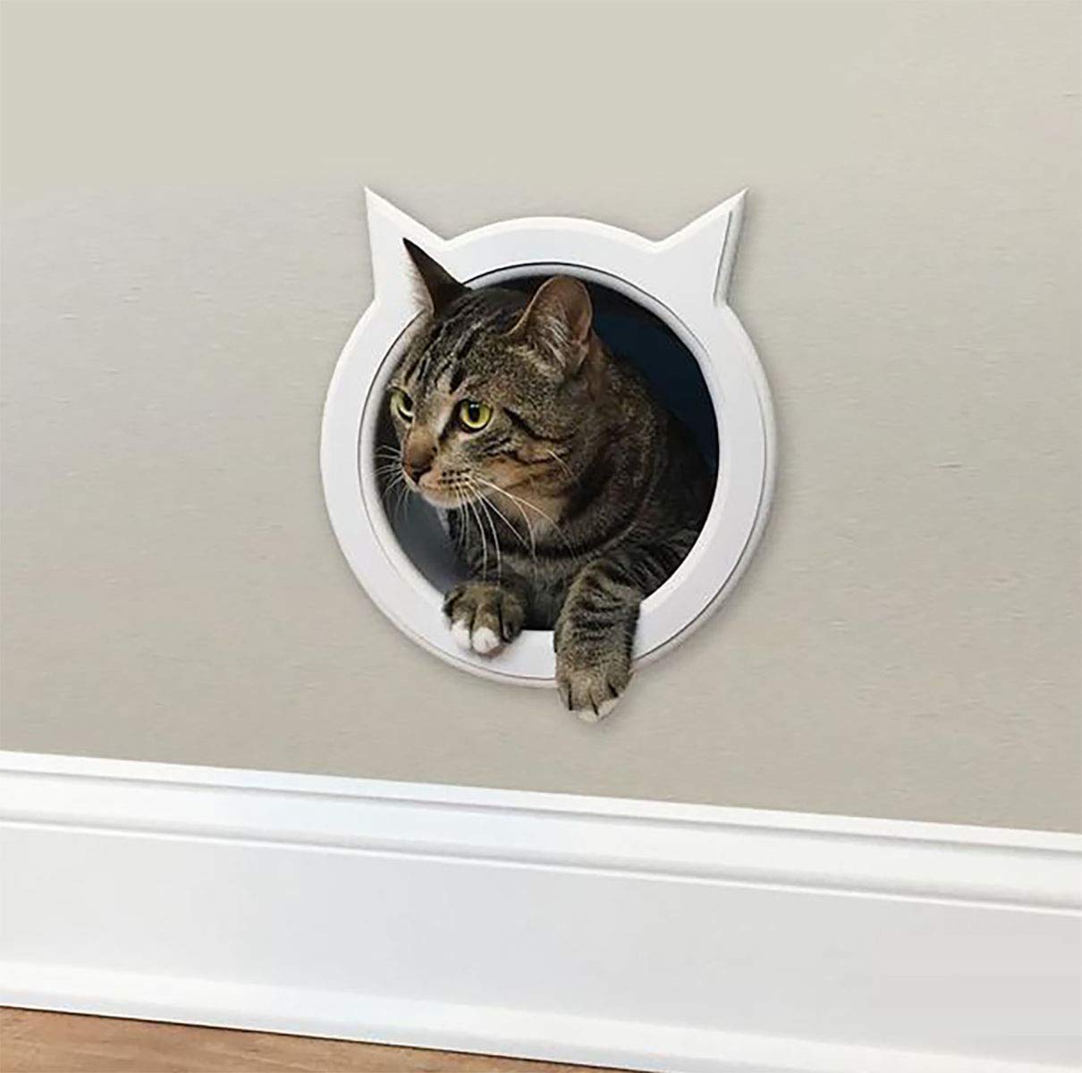 Wall Entry cat Door, Cat Door Tunnel, Cat Wall Door Pet Door Hidden Litter Box.n