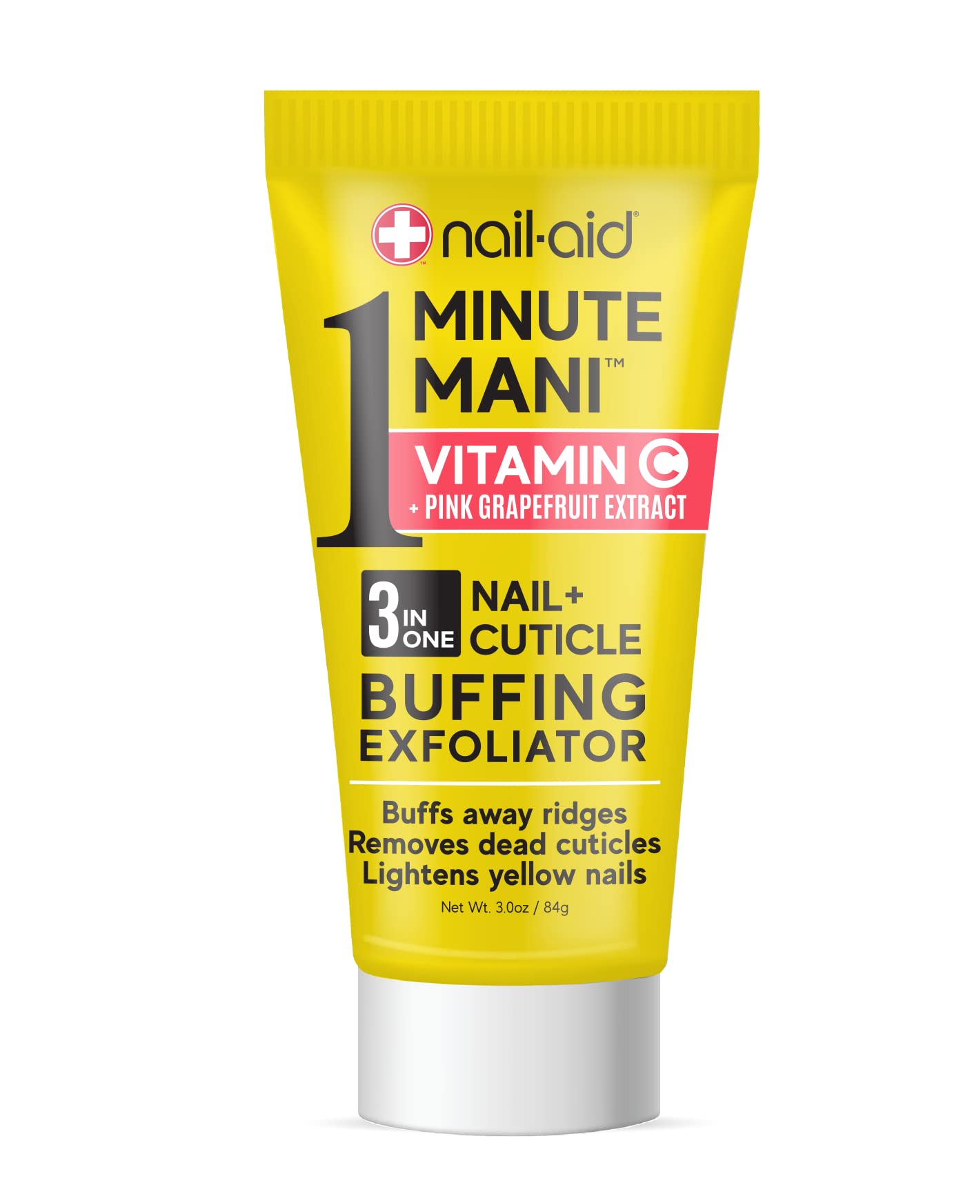 Nail-Aid - Vitamin C + Pink Grapefruit Extract - 3-In-1 Nail + Cuticle Buffing Exfoliator