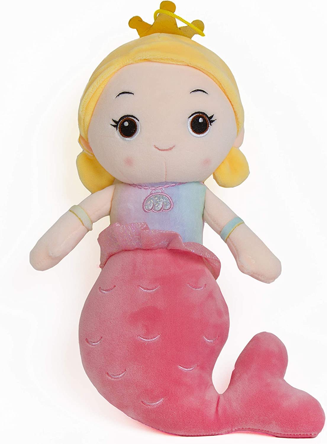 Megastar Soft Cute Huggable Mermaid Plush Doll Stuffed Sea-Maid Baby Toy(45cm) purple (pink)