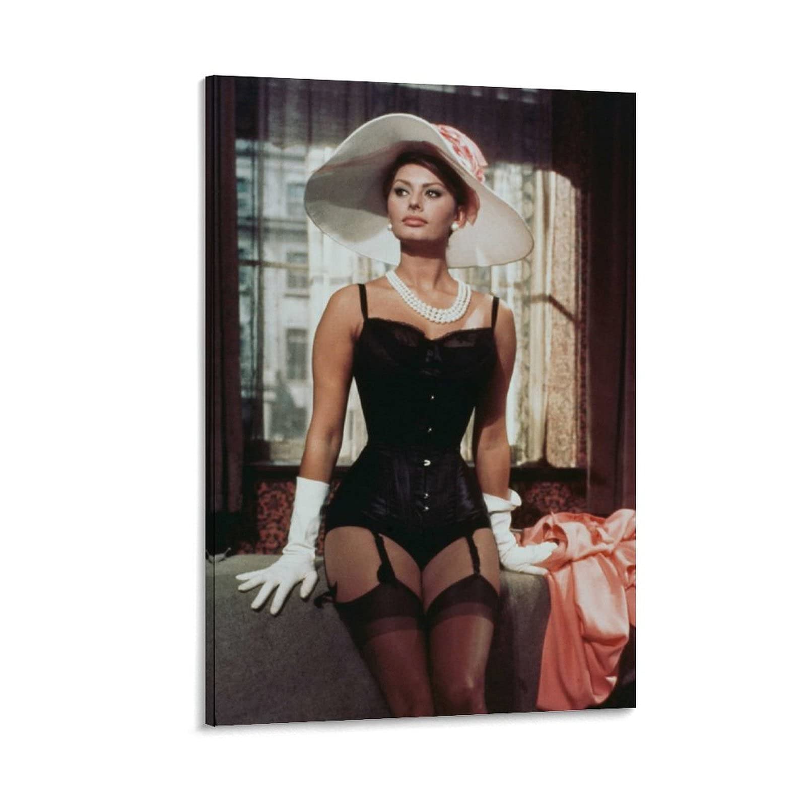 Italian Female Singers Actresses Sophia Loren Sexy Charm Retro Poster Canvas Art Poster and Wall Art Picture Print Modern Family bedroom Decor Posters 08x12inch(20x30cm)