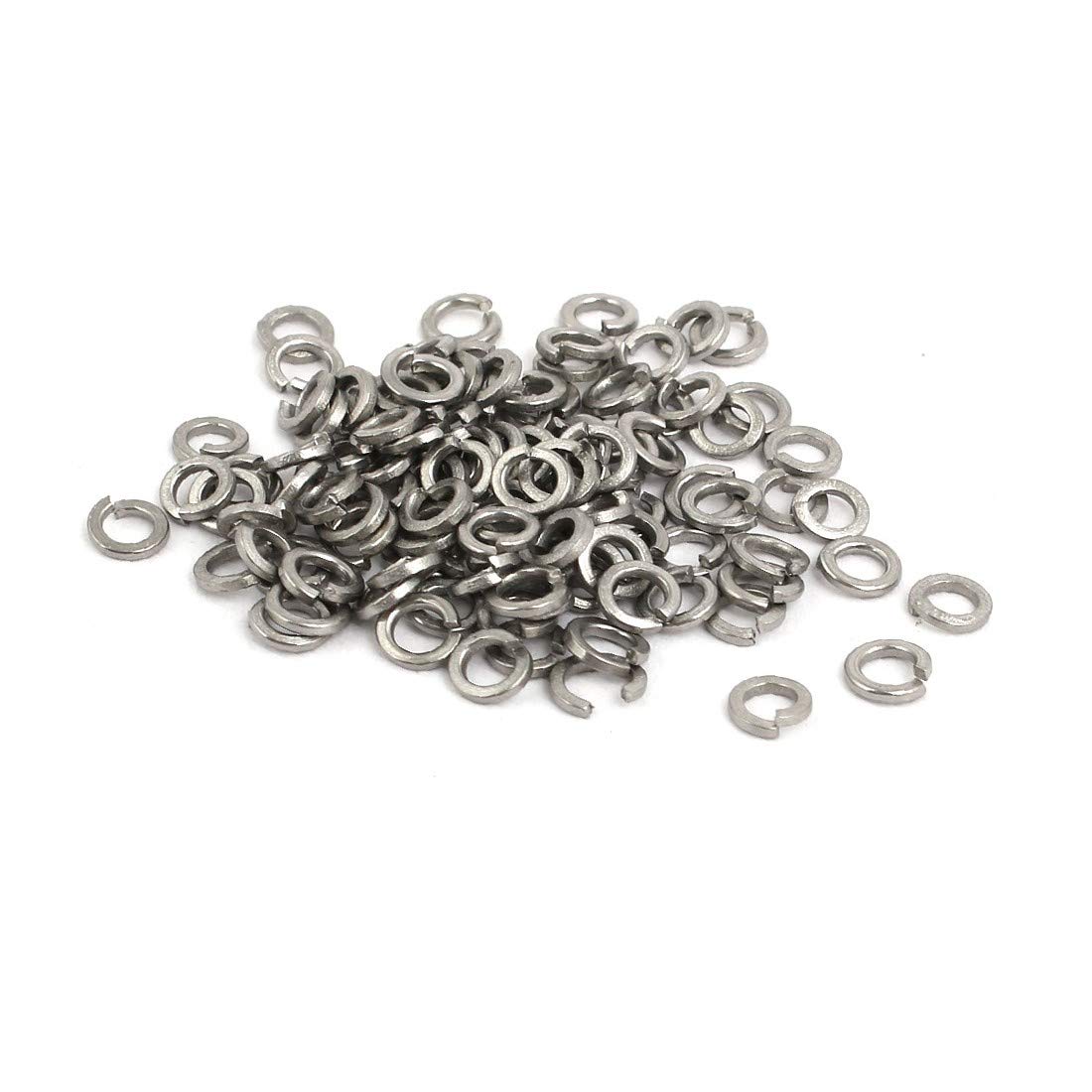 New Lon0167 M2 304 Featured Stainless Steel Split reliable efficacy Lock Washer Silver Tone 100pcs(id:3d3 db fc fff)