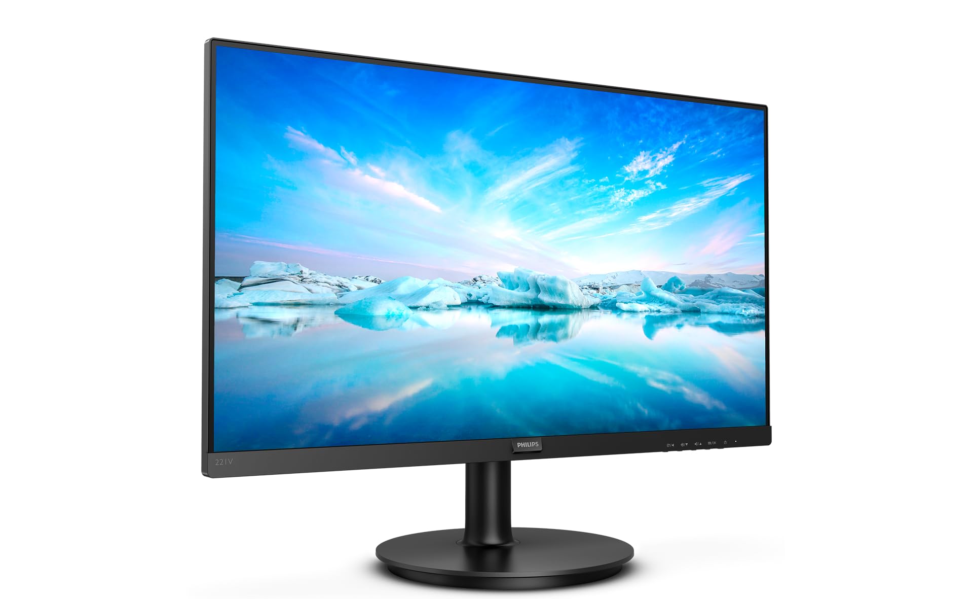 Philips 221V8/94 21.5"(54cm) Smart Image LED Monitor, TN Panel, Borderless with VGA & HDMI Port, FHD, 4 ms Response Time, 178x178 Viewing Angle, 75Hz Refresh Rate, Flicker Free, VESA Mount