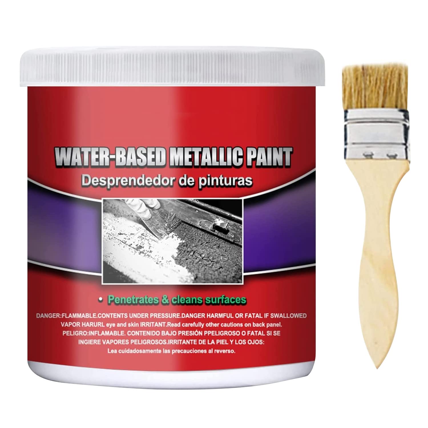 Water-Based Metal Rust Remover,Multi-Functional Car Metallic Paint,Rust Preventive Coating,Anti-Rust Chassis Universal Rust Converter with Brush (100ML)