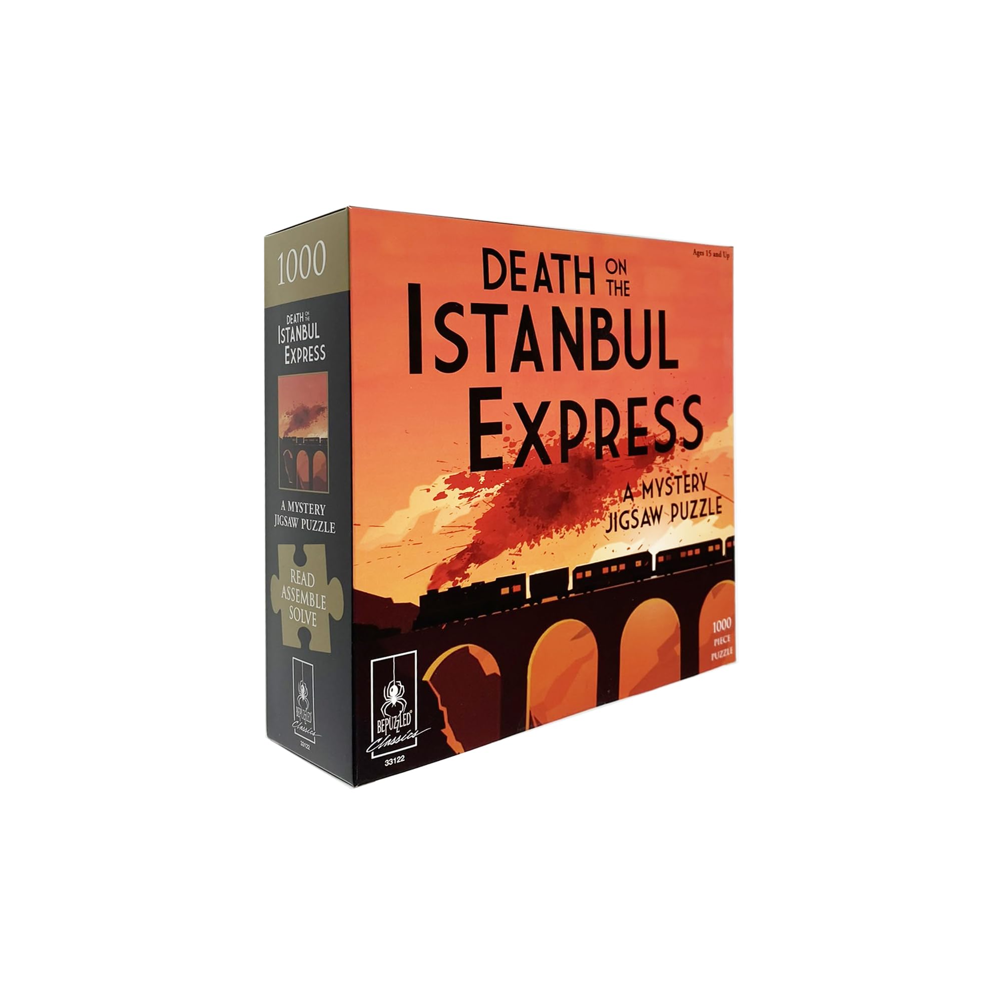 University Games 33122 Death on The Istanbul Express 1000 Piece Murder Mystery Jigsaw Puzzle, Orange