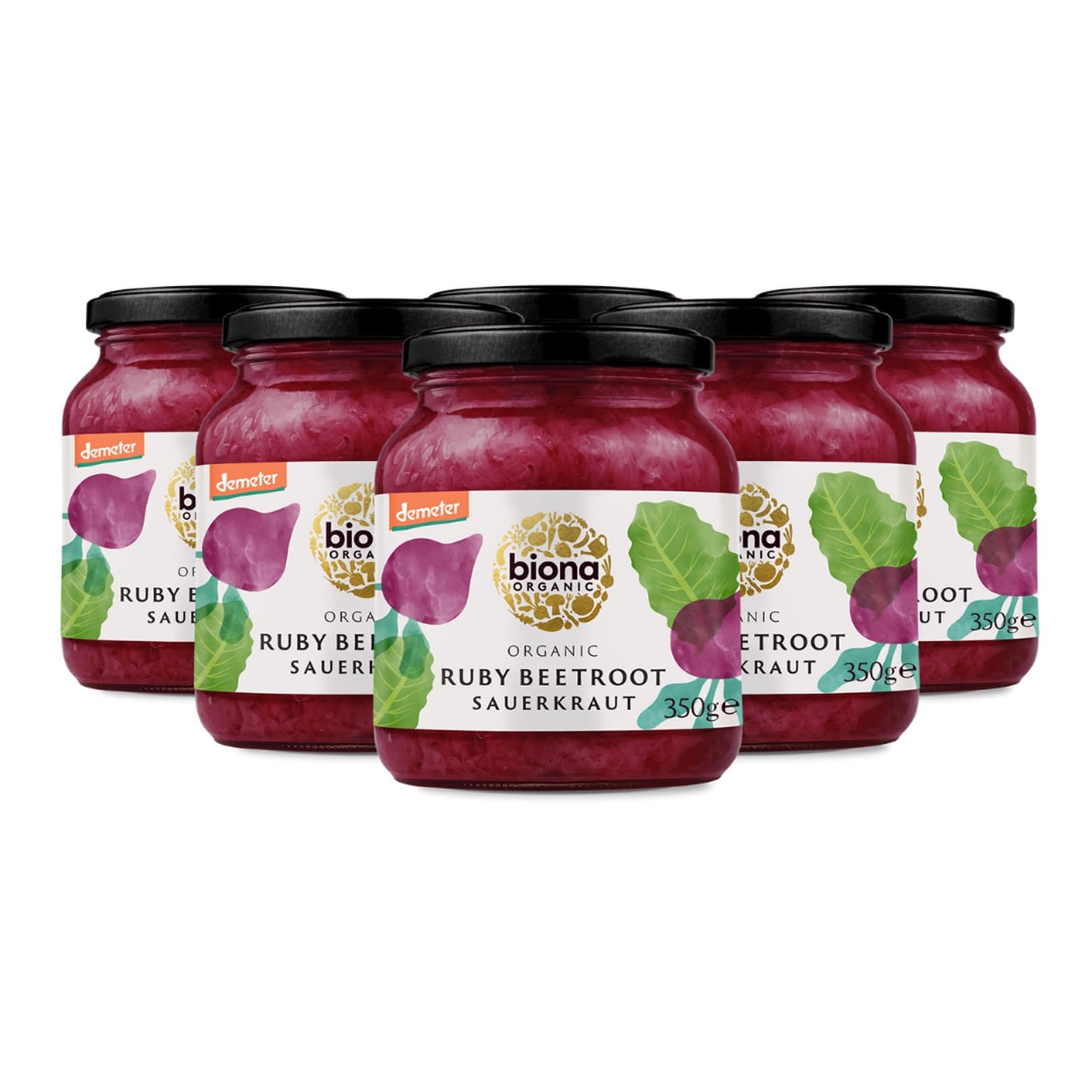 Biona Demeter Organic Sauerkraut Ruby Red 350g - Pack of 6