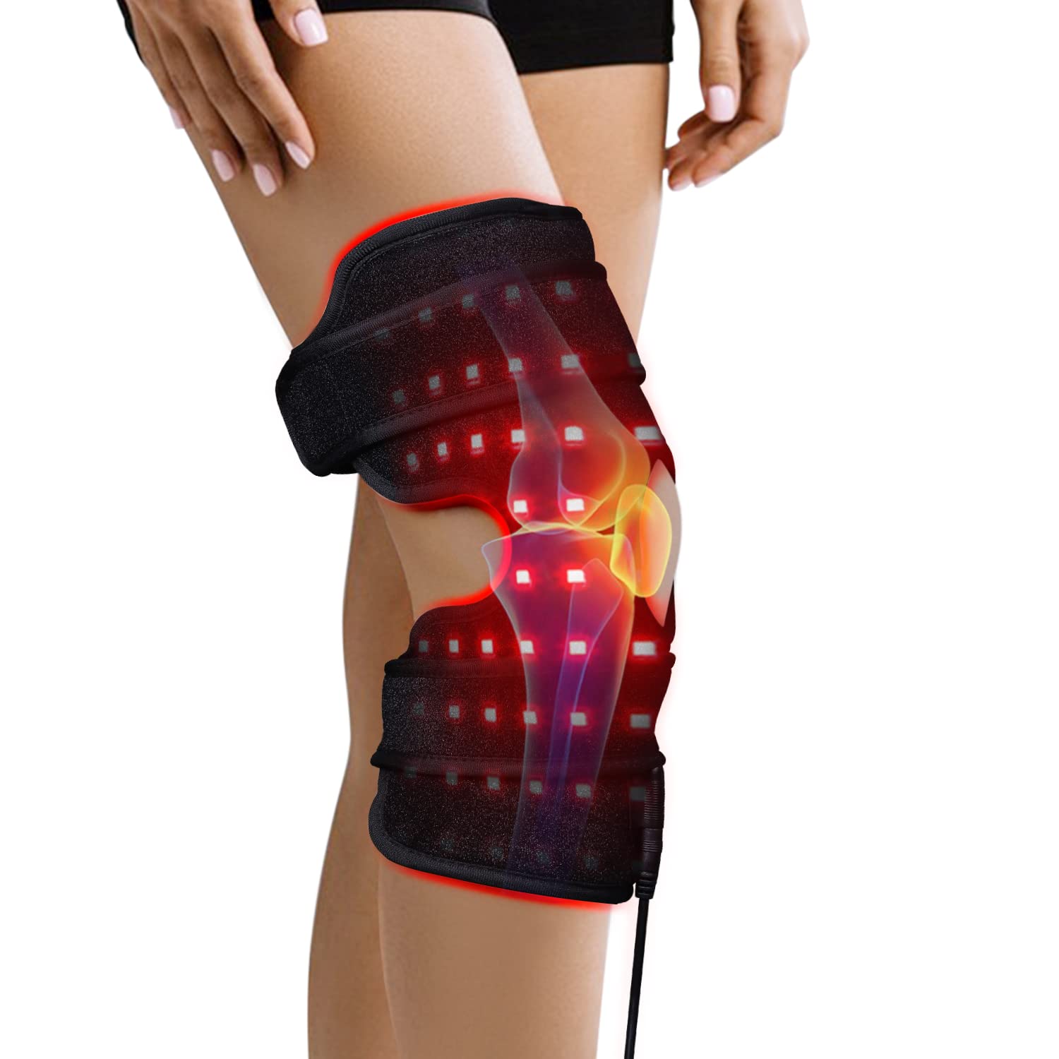 Red Light & Infrared Light Therapy Belt for Knee Elbow Joint Pain Relief Flexible Wearable Wrap Deep Therapy Pad with Auto Off Timer