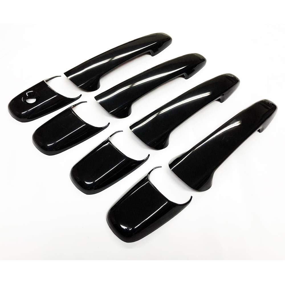 S SIZVER Ultra Finish Glossy-Black Series 8pcs Door Handle Covers Compatible with Ford Edge+Fusion+Mustang; Lincoln Zephyr+MKX+MKZ; Mazda RX-8+CX-7+CX-9; Mercury Milan; Mazda 2+3+5+6