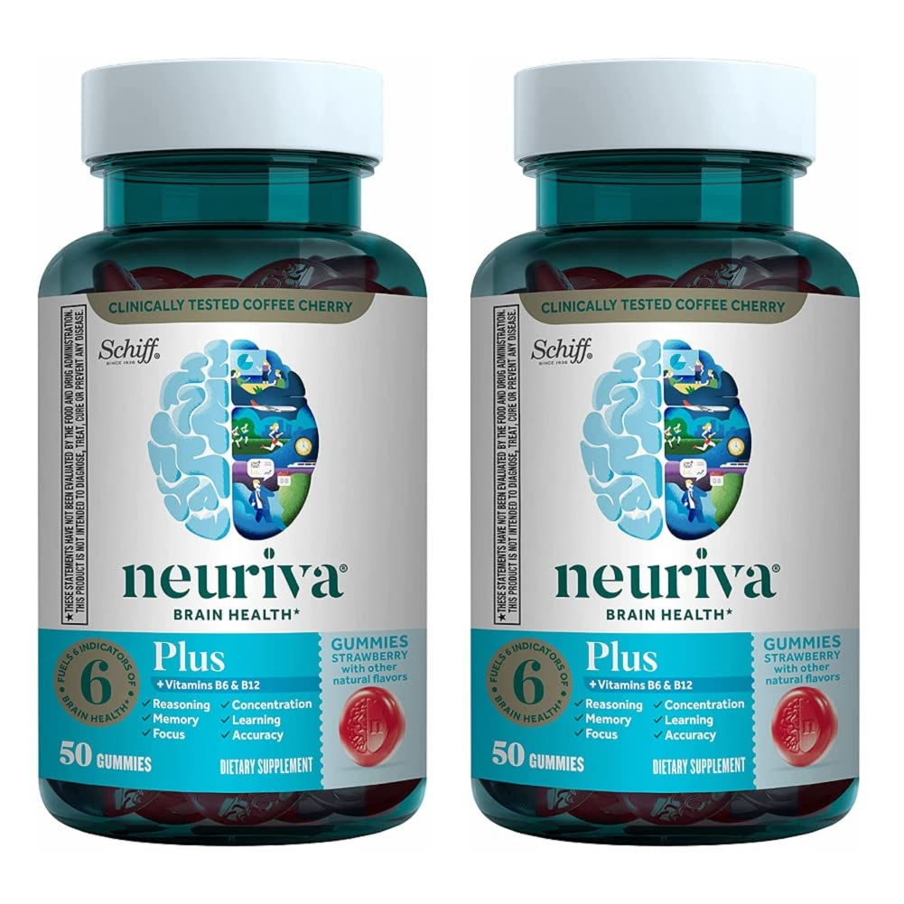 NEURIVA Brain Performance Plus Gummies 50 ct (Pack of 2)