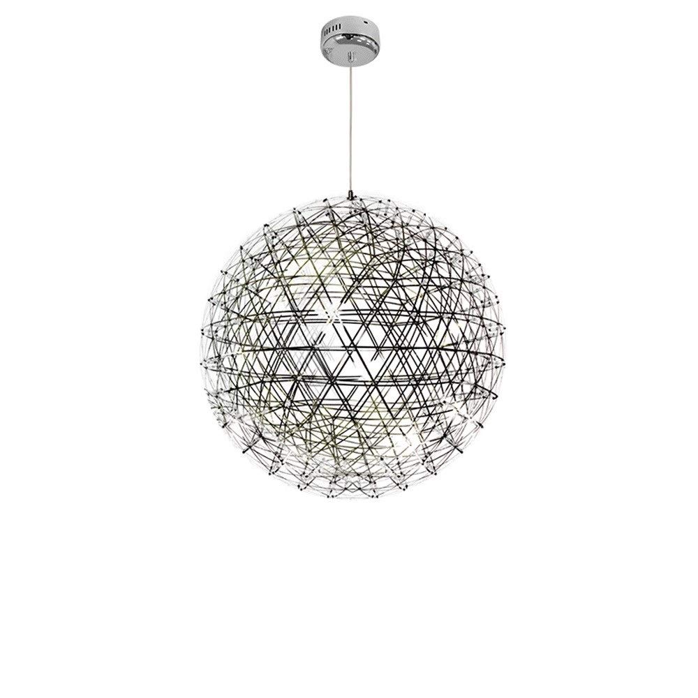 RAGGZZ Led Warm Light Fireworks Spark Ball Chandelier Ceiling Lamp Creative Spherical Chandelier Stainless Steel Decorative Fireworks Chandelier Ceiling Lamp Lamp for Dining Room Bathroom Dura/150Cm