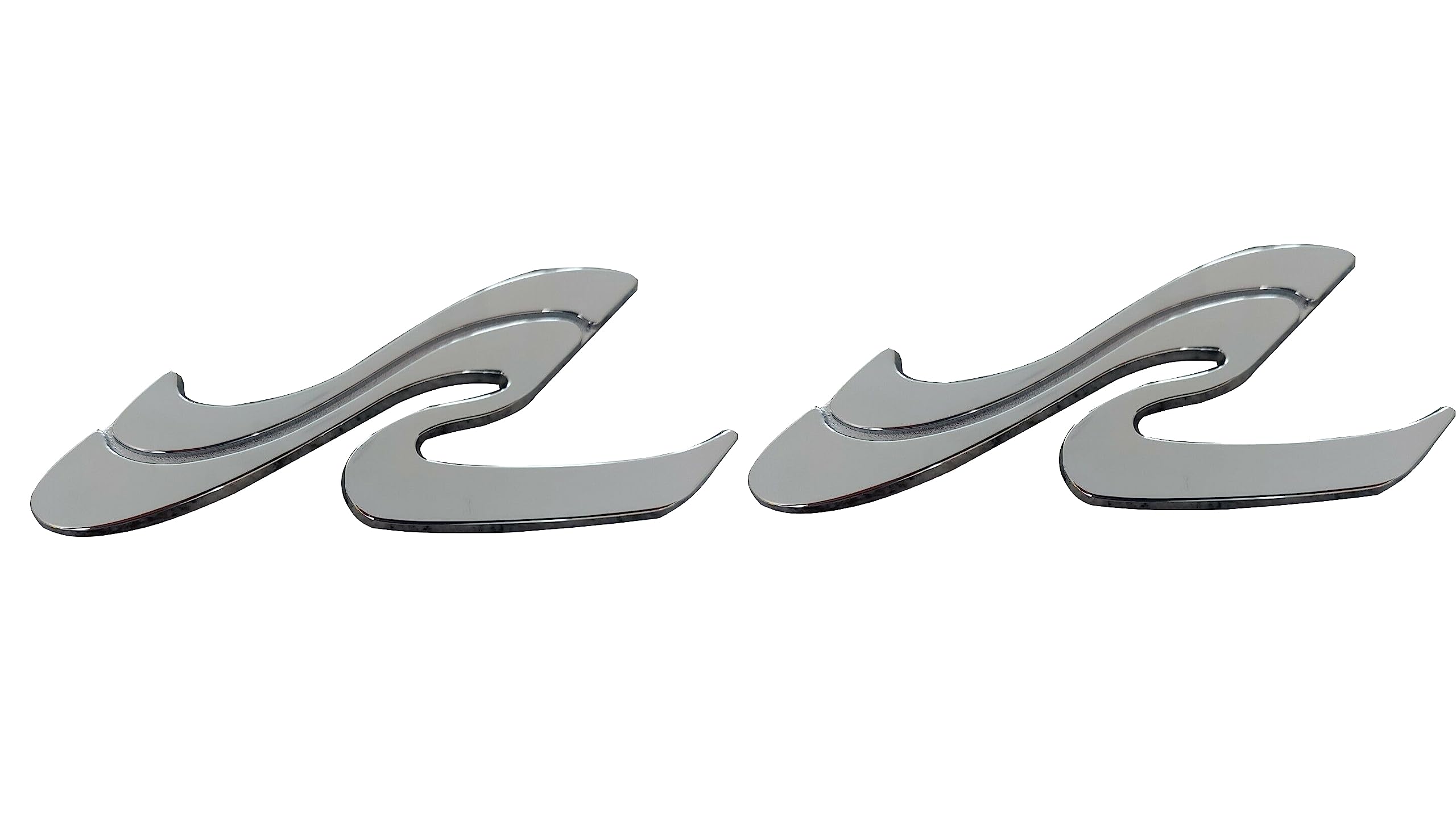 2Pc for SEA RAY SEARAY SR Wave Logo Emblem Badge NAMEPLATE Self Adhesive Sticker 6 1/4" (Chrome)