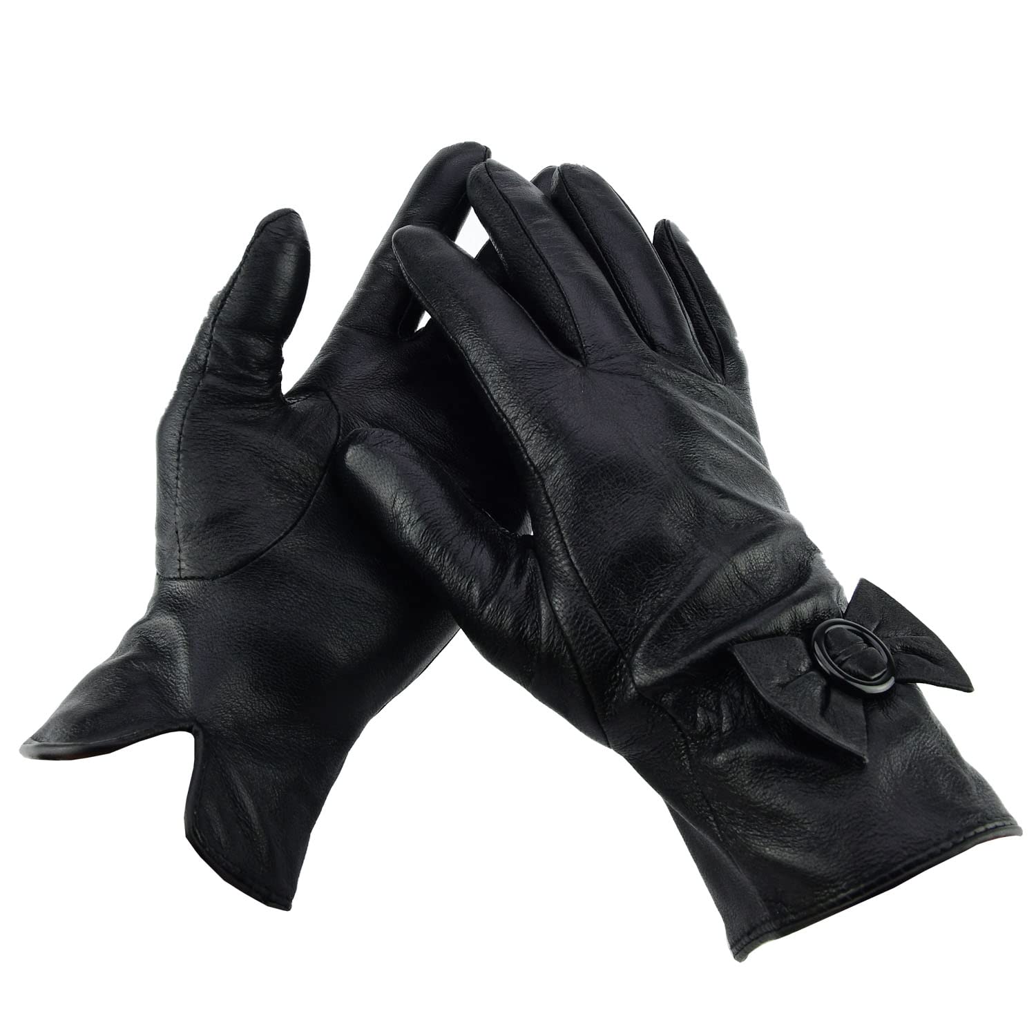 Gai Mattiolo Women's Real Leather Gloves with Fleece Lining Gift Box