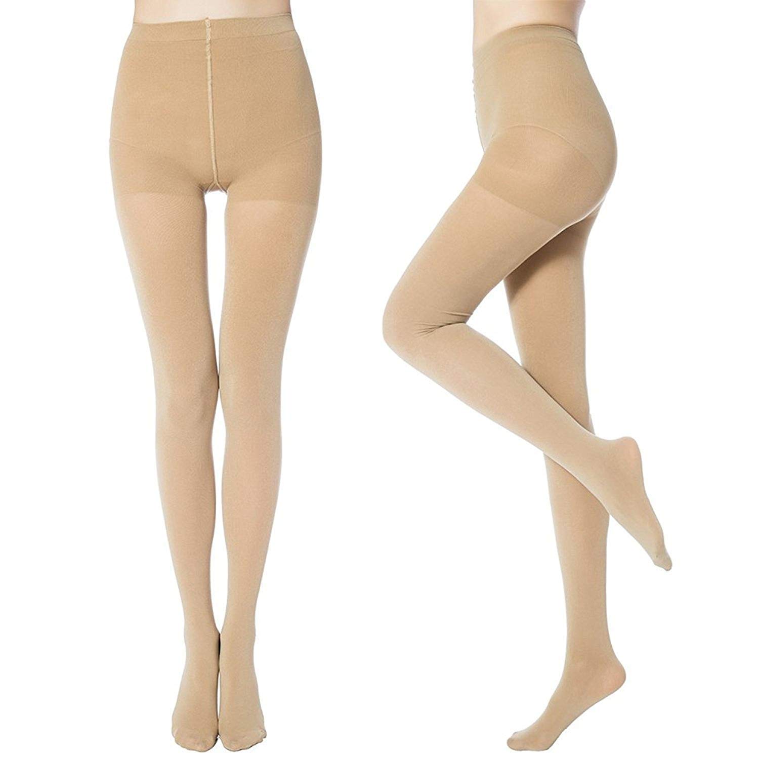 Women & Girl's Full Length High Waisted Pantyhose Stockings (Pack of 2)