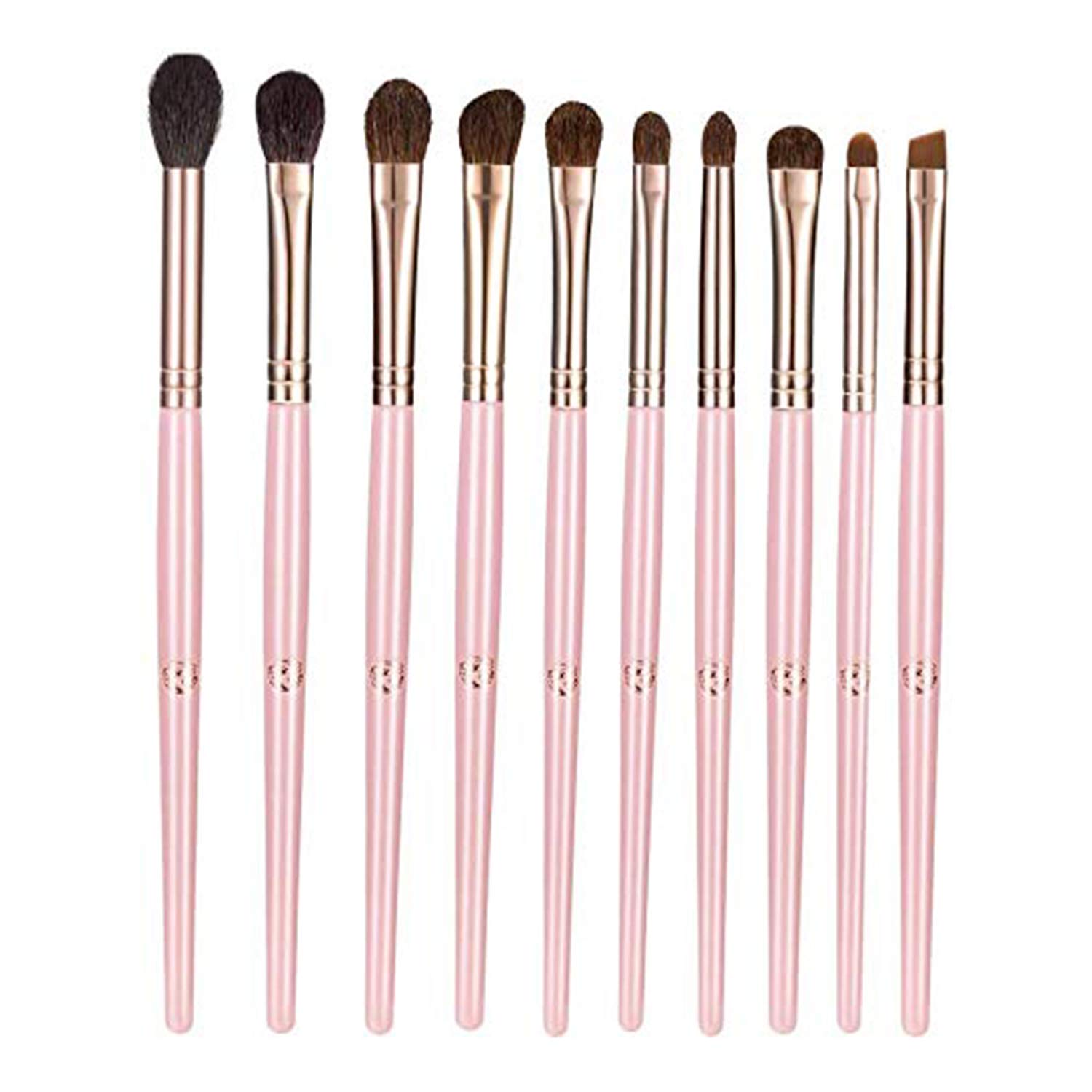 ENERGY Eye Makeup Brush Set Professional Eyeshadow Brush Set 10pcs Make Up Brush Kit for Eye liner Crease Eye Shader,Eyeliner,Eye Blending,Eye Defining,Eye Brown brush,Eye Smudged-Nature Hair(Pink)