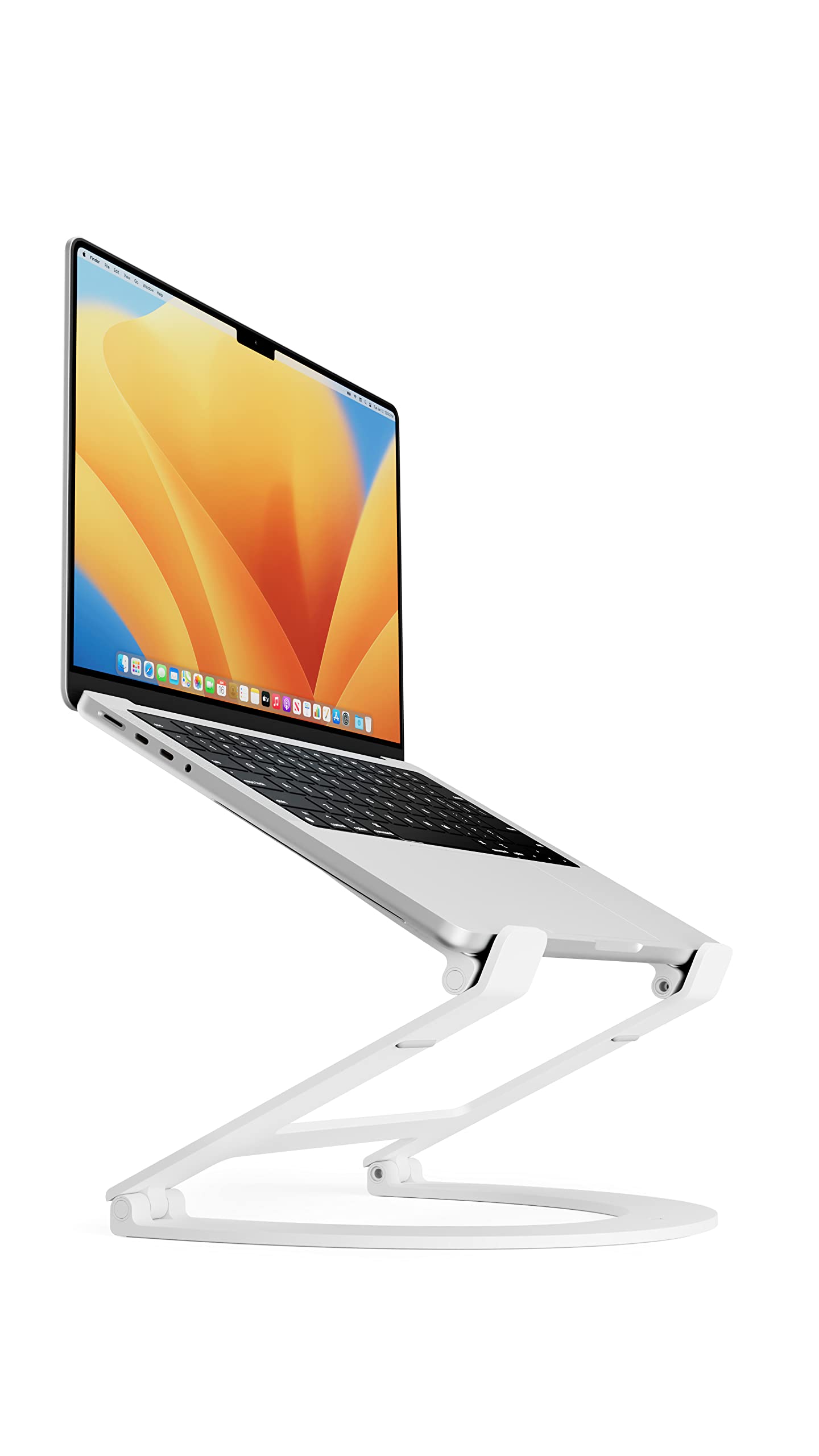 Twelve South Curve Flex Ergonomic Height & Angle Adjustable Aluminum Laptop/MacBook Stand/Riser, fits 10" 17", Folds Flat for Portability Travel Pouch Included, Matte White, TS-2202