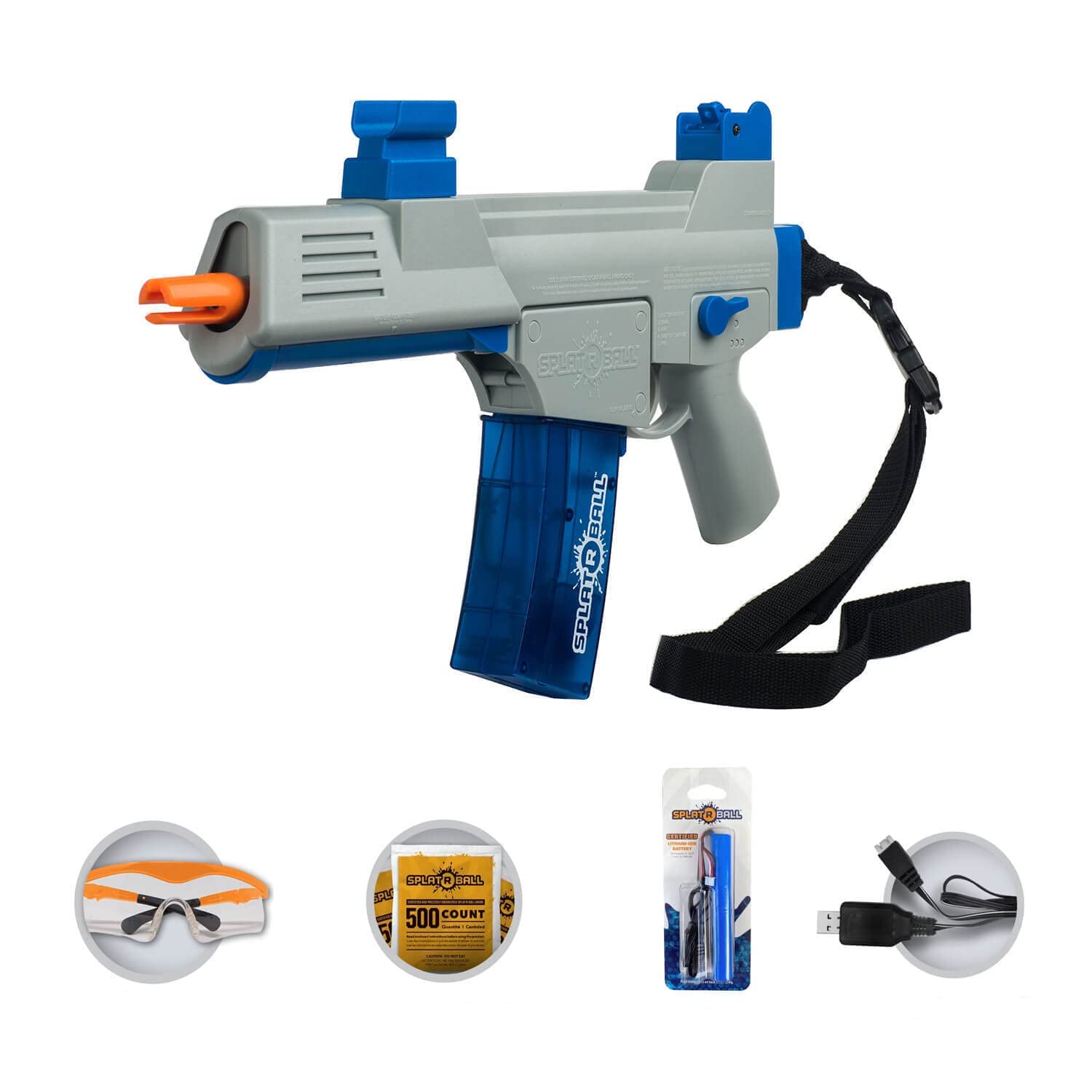 SplatRball SRB400-SUB Gel Ball Water Bead Blaster Gun Kit. Splat R Ball Everything with The Electric Blaster able to Shoot up to 200fps! Splatter Gun