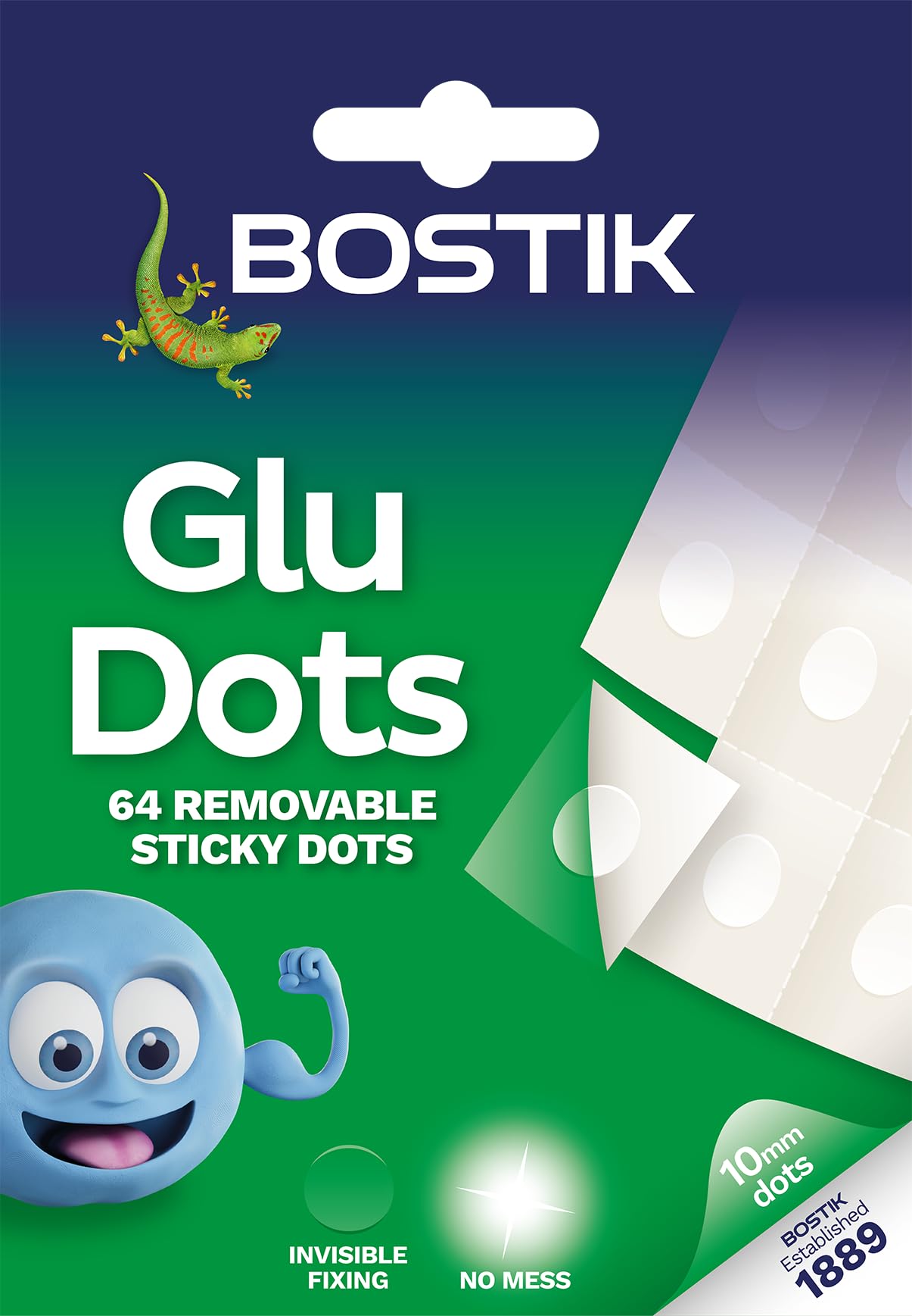 Bostik Glu Dots – Removable, Double Sided Glue Dots, For Instant Fixing & Crafts, Easy to Use, No Mess, Clear, x64 Glu Dots