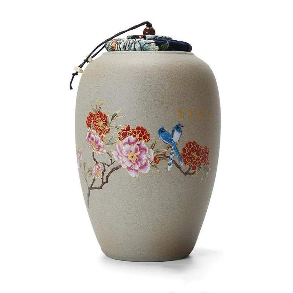 ROLTINHuman Ashes, Heavenly Peace Lovely Dark Adult Cremation Urn for Human Ashes, Handmade Ceramics, Chinese Style Cremation Urn for Human Or Pet Ashes (Color : D) (D)