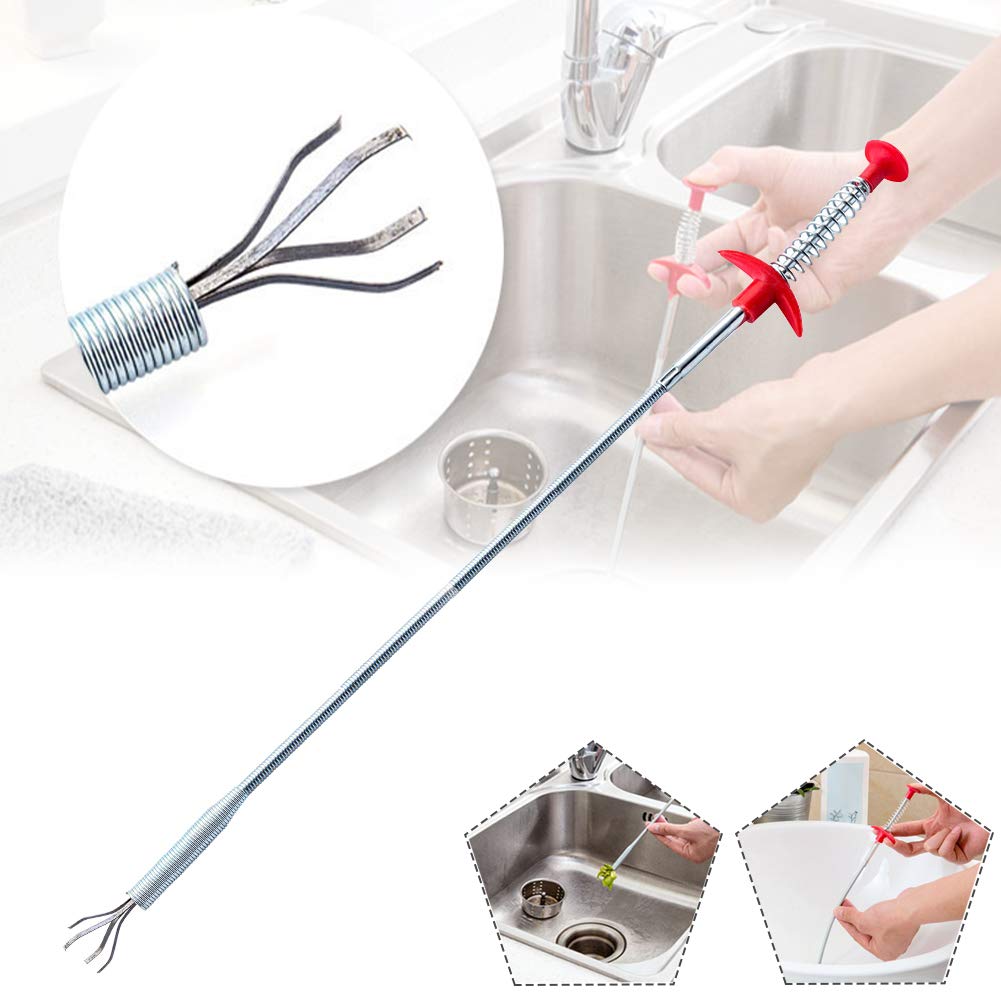 Hair Drain Clog Remover，Multifunctional Cleaning Claw,Sink Dredge Drain Clog Remover Cleaning Tool for Bathroom Tub, Sink, Toilet, Sewer, Kitchen