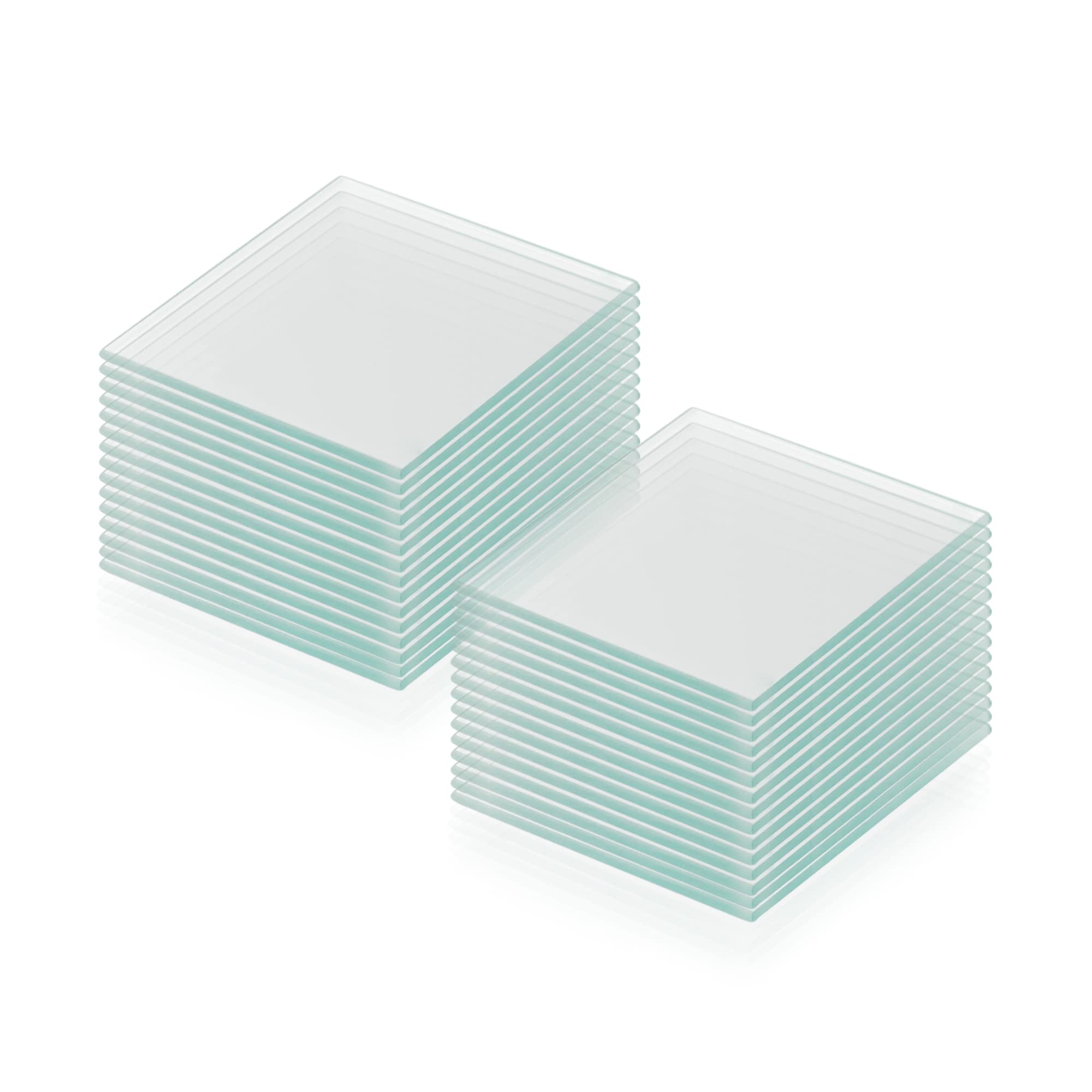 Glass Square Tiles 4x4 inches | Clear Glass Tiles for Crafts with Smooth Surface (Pack of 12)