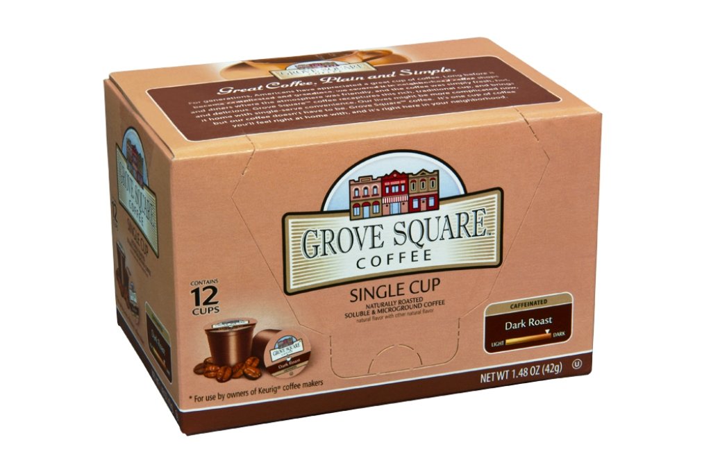 Grove Square CoffeeDark Roast, Single Serve Coffee Cup for Keurig K-Cup Brewers, 12-Count(Instant Coffee)