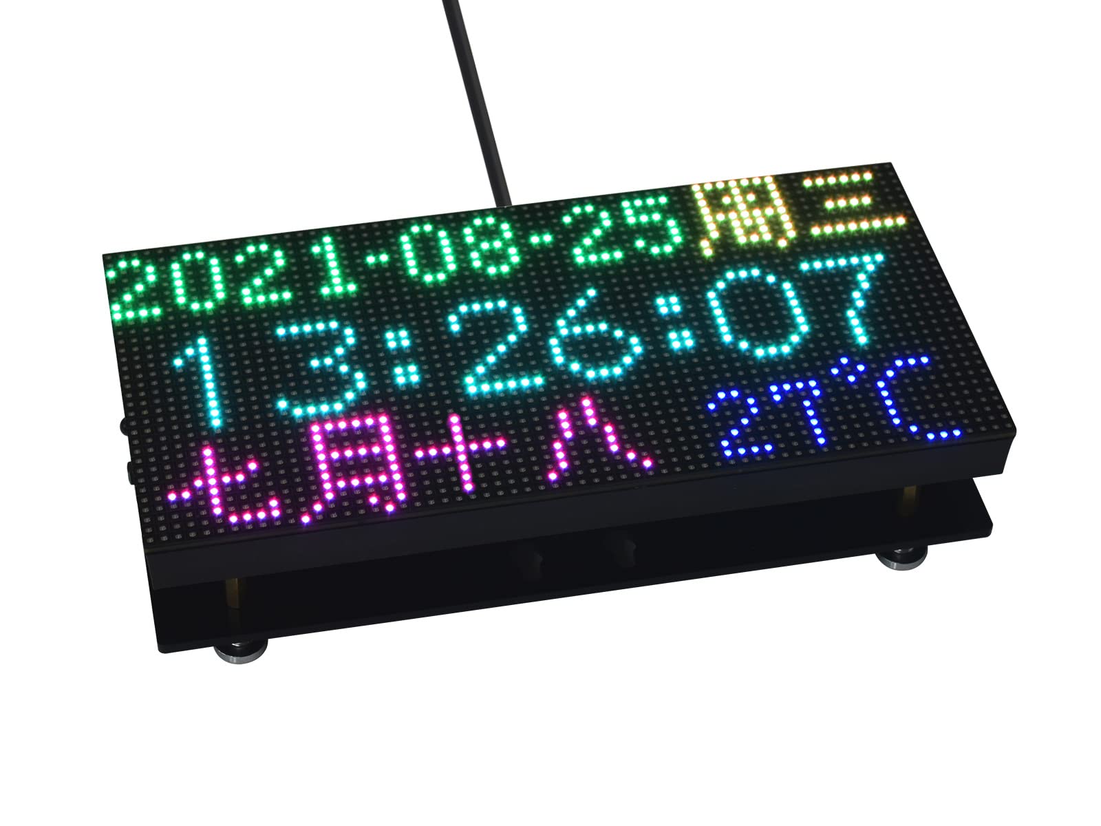 Waveshare RGB LED Matrix Panel 64×32 Pixels, 3mm Pitch, 2048 Individual RGB LEDs Bare Screen, Support Raspberry Pi, Arduino, ESP32, Allow Displaying Text Colorful Image Animation (192mm×96mm)