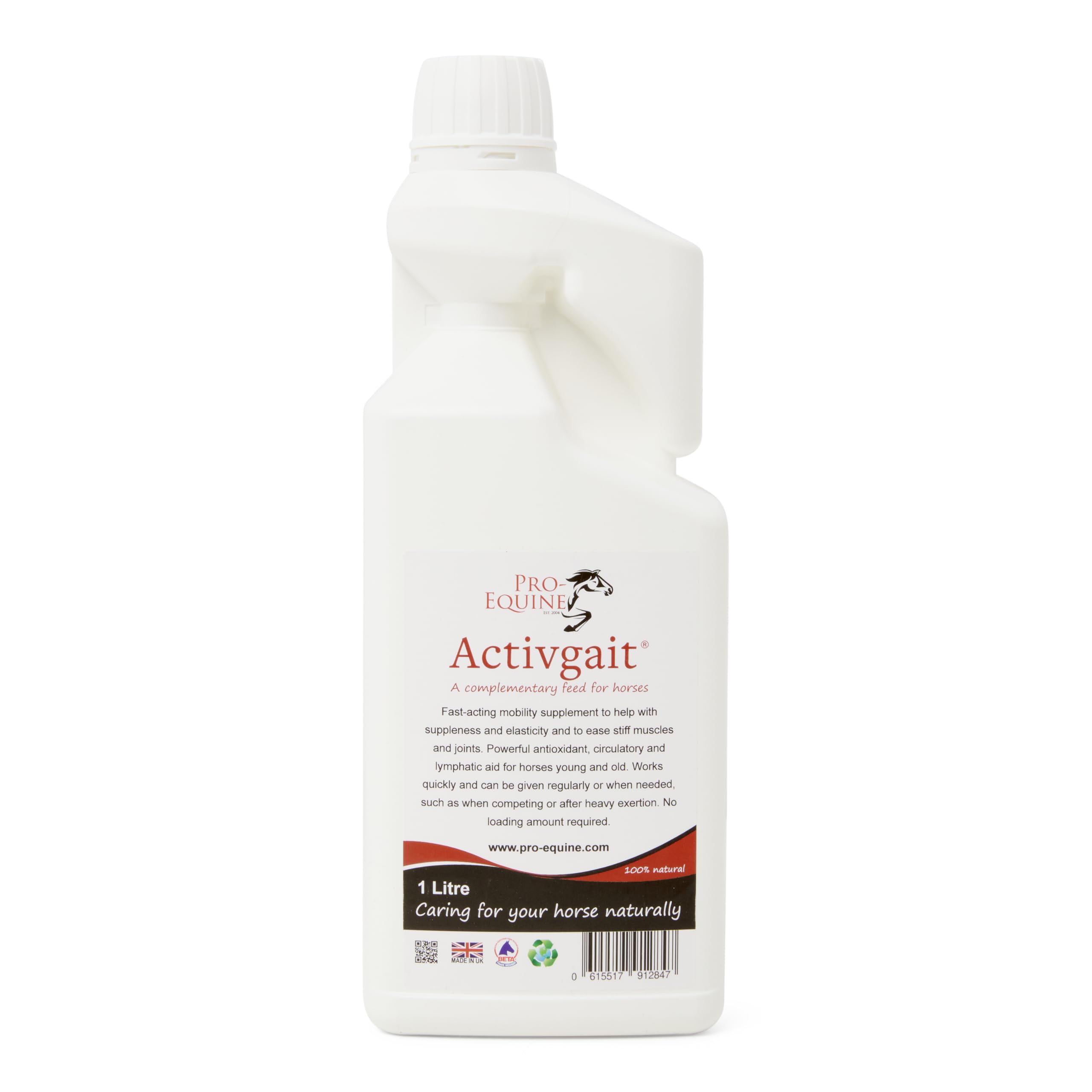 Pro-Equine Activgait 1 litre, muscle and joint horse feed supplement.