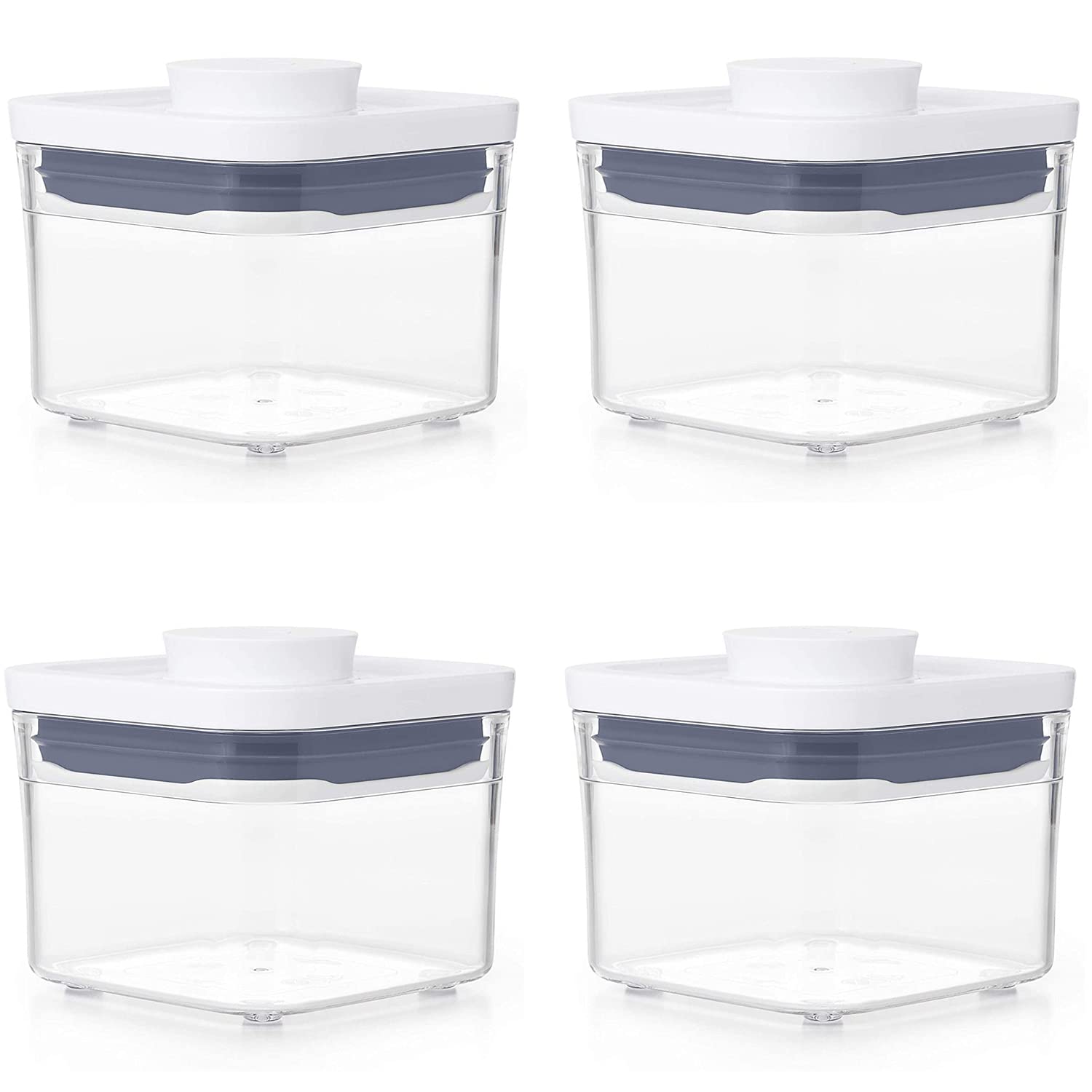 OXO Good Grips POP Container - Airtight Food Storage - 0.4 Qt Square (Set of 4) for Dried Herbs and More