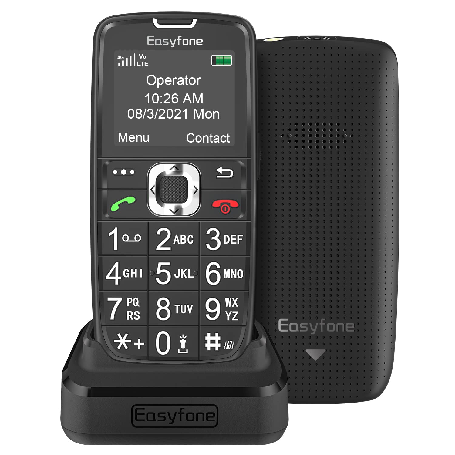 EasyfonePrime-A6 4G Unlocked Feature Cell Phone, Easy-to-Use Clear Sound GSM Dumbphone with an Easy Charging Dock