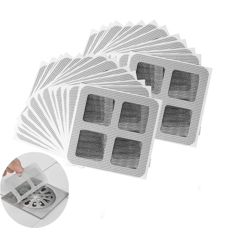 Disposable Hair Drain Stickers, 2024 New Drain Cover Hair Catcher for Bathroom Laundry Bathtub Kitchen（20PCS）