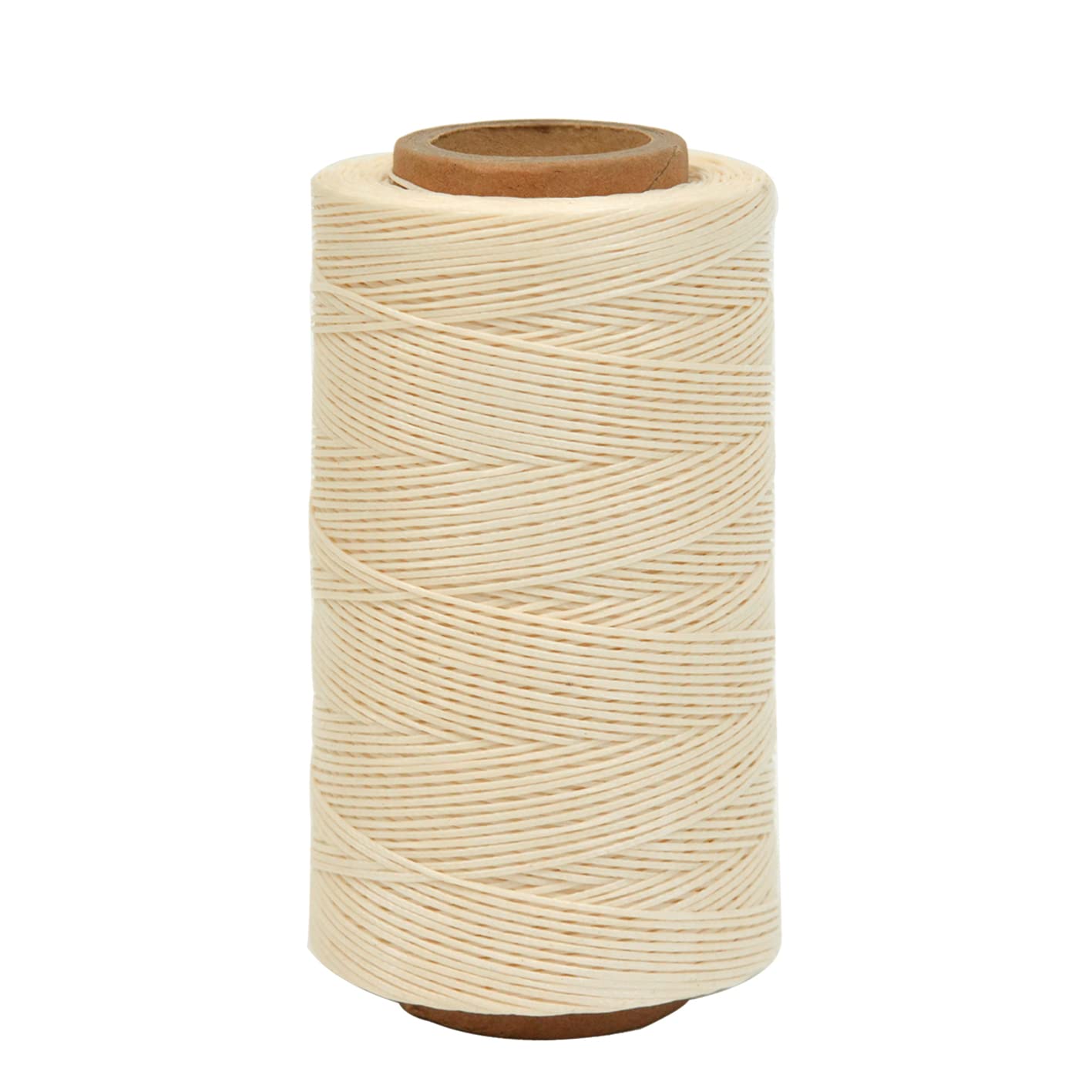 Waxed Thread 284 Yards 150D 0.8MM Leather Sewing Waxed Thread for Shoe Repairing Bookbinding Leather Craft DIY (Beige)