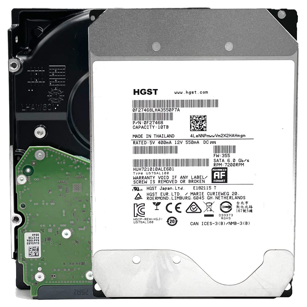 MDD - HGST He10 (HUH721010ALE601) 10TB 7200RPM 128MB Cache SATA 6.0Gb/s 3.5inch Enterprise Hard Drive (Renewed)