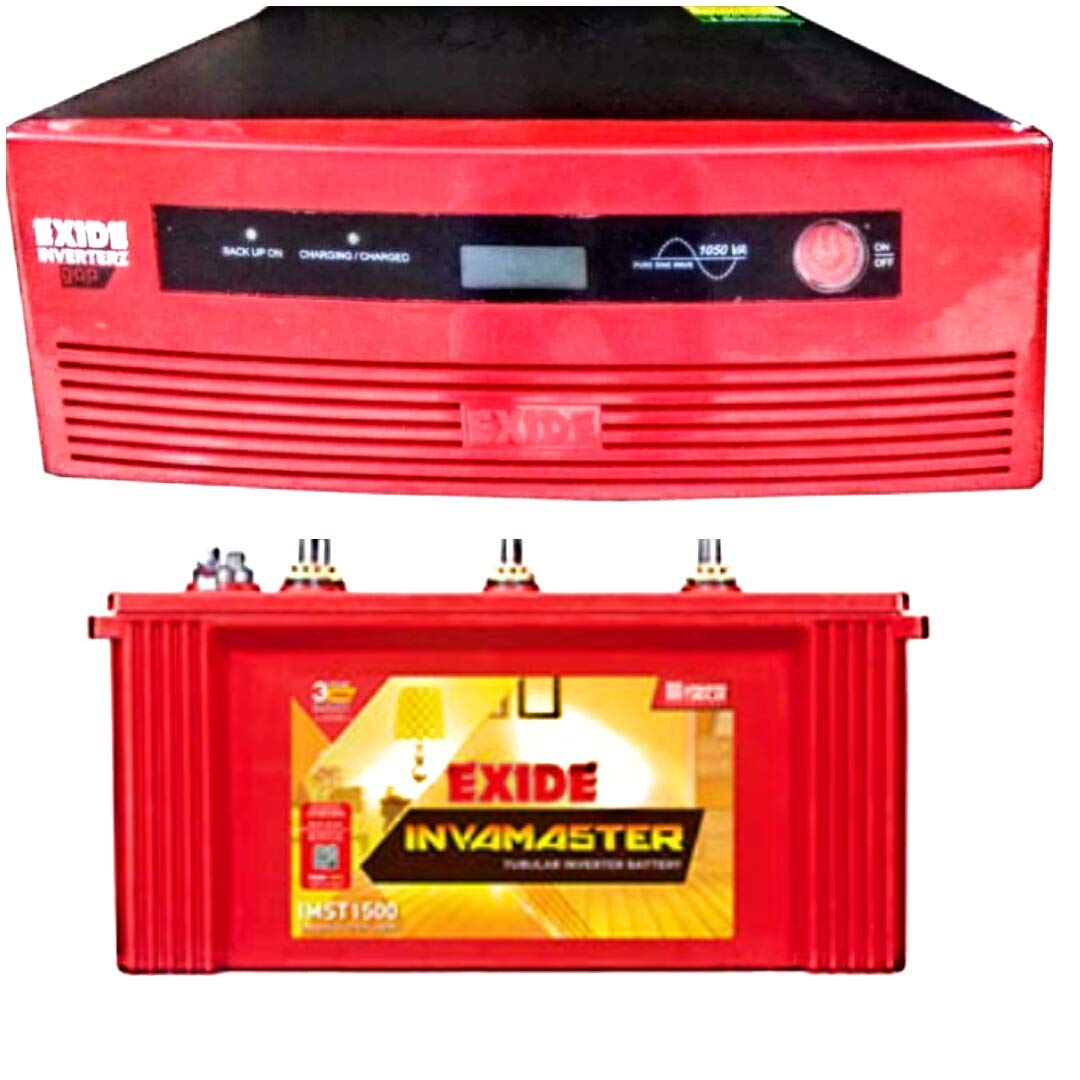 EXIDE 1050VA SINE WAVE UPS WITH INVAMASTER 1500 15OAH EXIDE TUBULAR BATTERY COMBO!