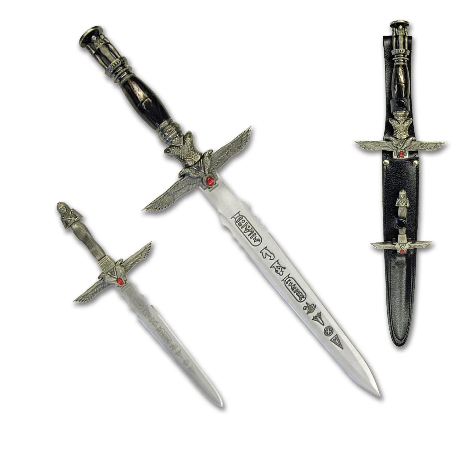 MASTER USA S-2370D Fantasy Short Sword Set of Two 18.5-Inch Overall; 10-Inch Overall, Metallic