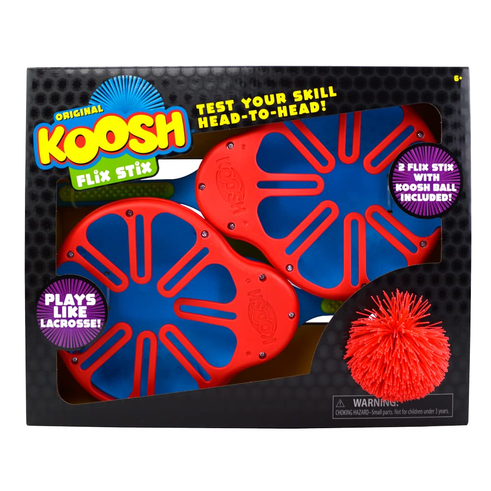 Koosh Flix Stix Ball Fun - Plays Like Lacrosse - Competitive and Cooperative Play - Play Indoors and Outdoors - Ages 6+