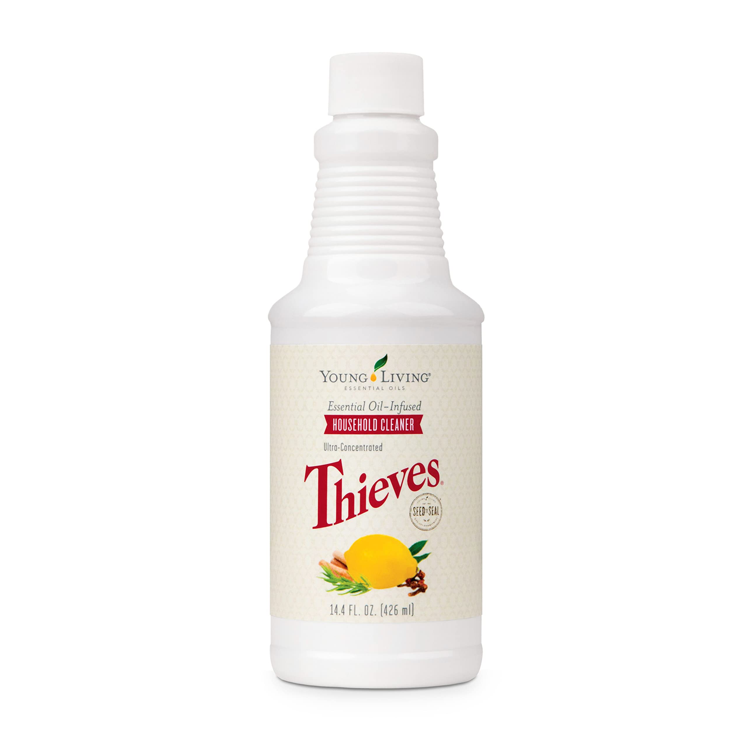 Young Living Thieves Household Cleaner | 14.4 fl. oz. | Powerful Multi-Surface All-Purpose Cleaner | Plant-based, Ultra-concentrated & Non-abrasive | Ideal for Bathroom Cleaning