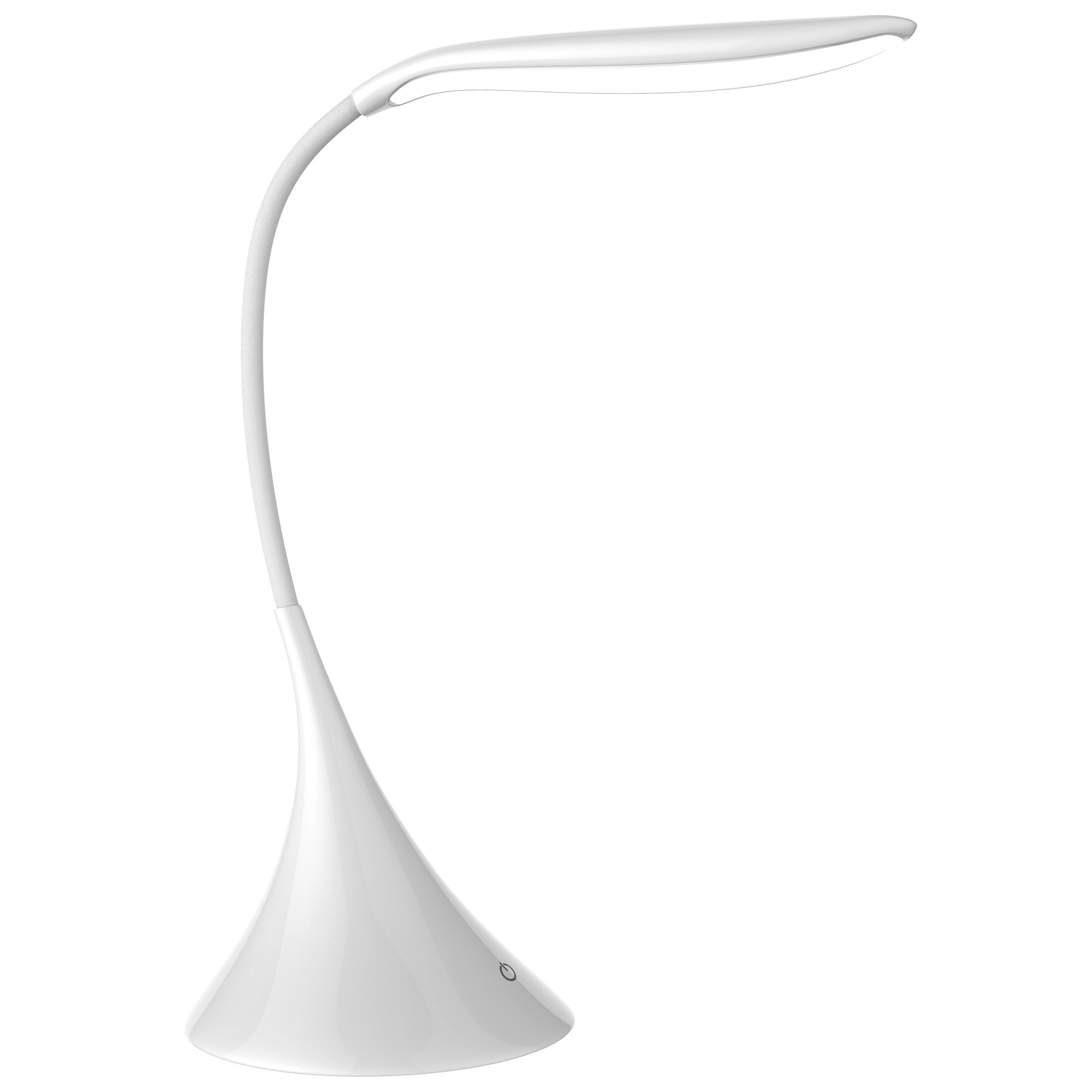 LED Swan Light Desk and Table Lamp, Flexible Gooseneck, USB and Battery Operated, 3 Way Touch Dimmer, 120 Lumens, White - Ideal for Reading, Writing, Studying and Crafts