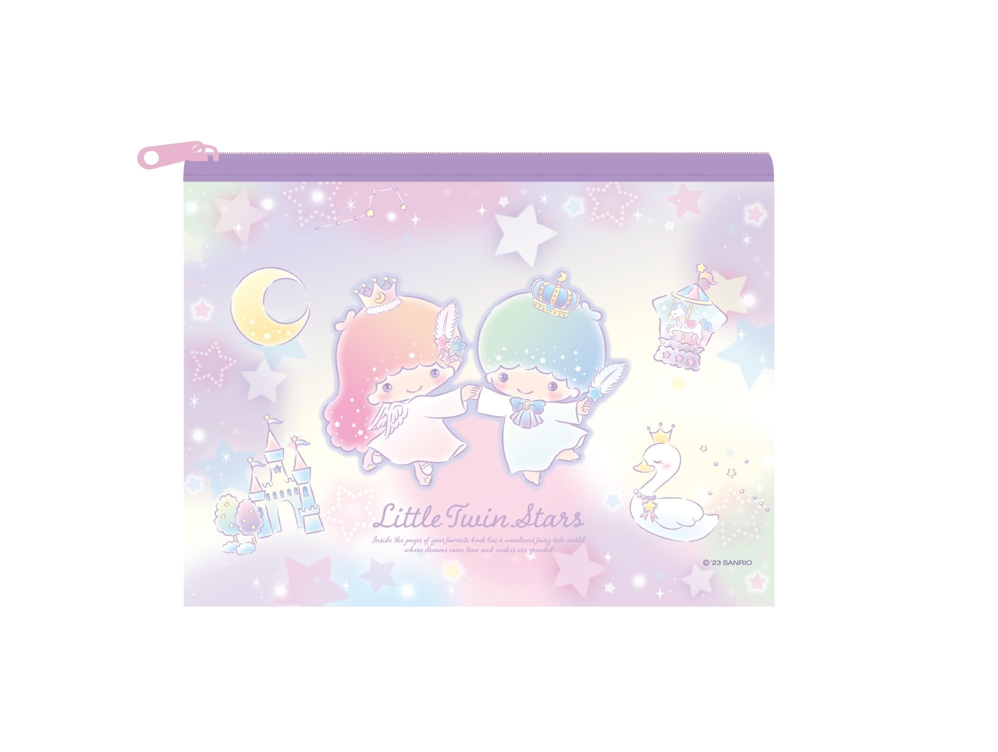 Miniso Sanrio Characters Series Little Twin Stars Pvc Transparent Stationery Case, 20X14.5Cm - ‎22X6X6Cm,Multicolor