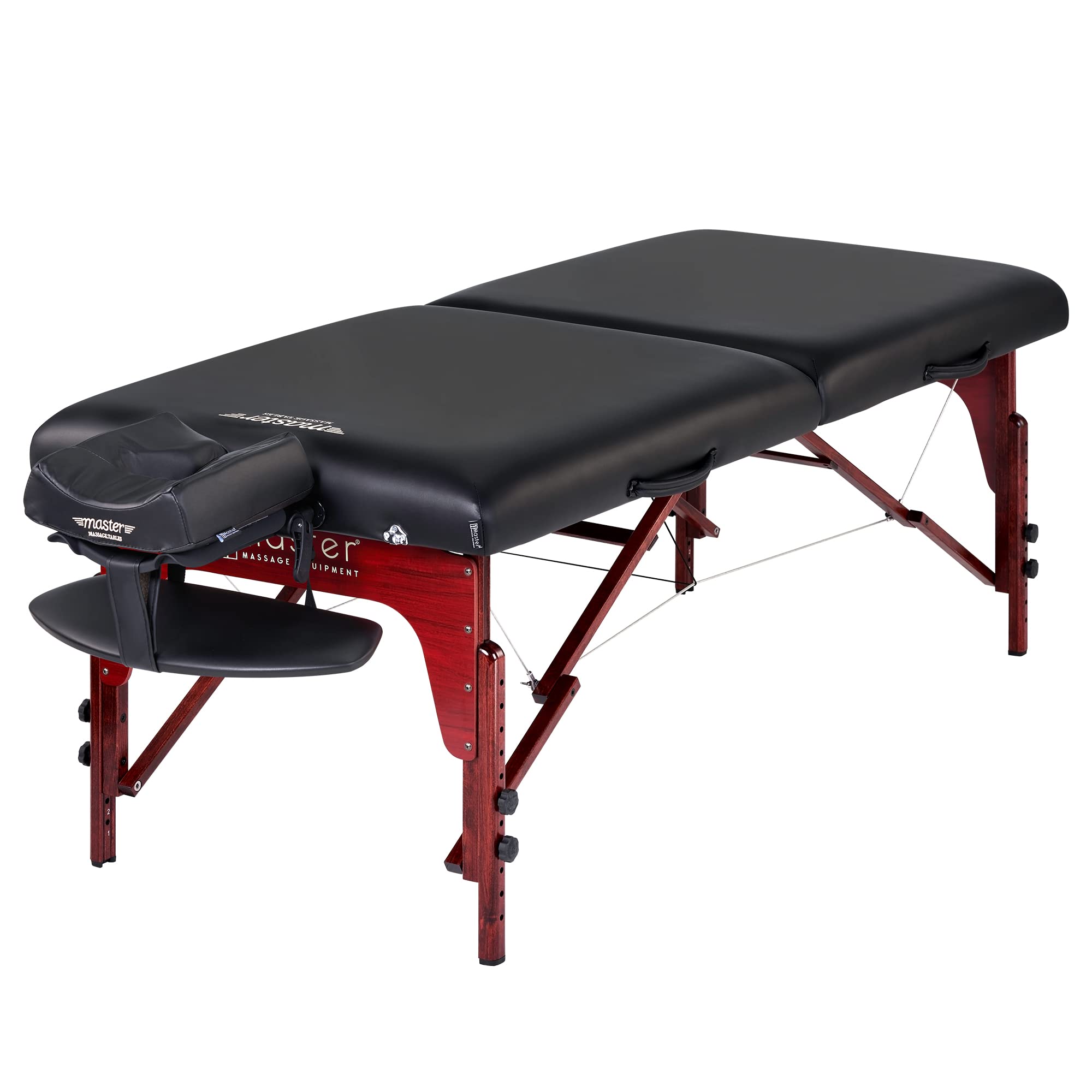 Master Massage 31" Montclair Pro Portable Massage Table Package, Memory Foam Cushioning, Reiki Panels, Shiatsu Cable Release- Tattoo Table, Spa Bed, Facial Bed - Black