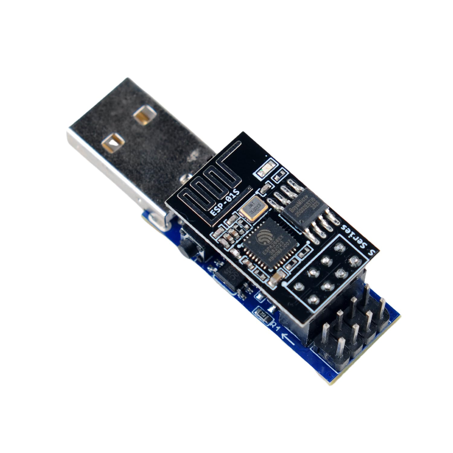 USB to ESP8266 ESP-01 Serial Wireless Transceiver 4MB SPI Flash WiFi Module ESP-01S Prog WiFi Programmer Downloader CH340C Chip with Reset Button