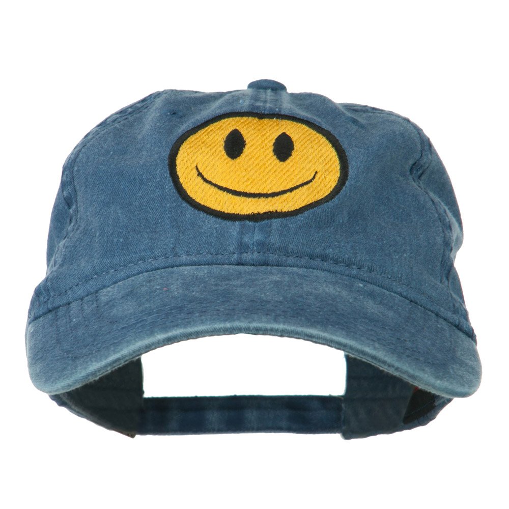 e4Hats.com Smiley Face Embroidered Washed Cap