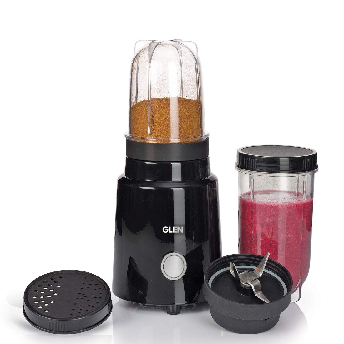 GlenActive Electric Nutri Blender 350 Watt | 2 Interchangeable Jars | Stainless Steel Blades, 2 Years Warranty - Black (Sa4048N), 350 Watt