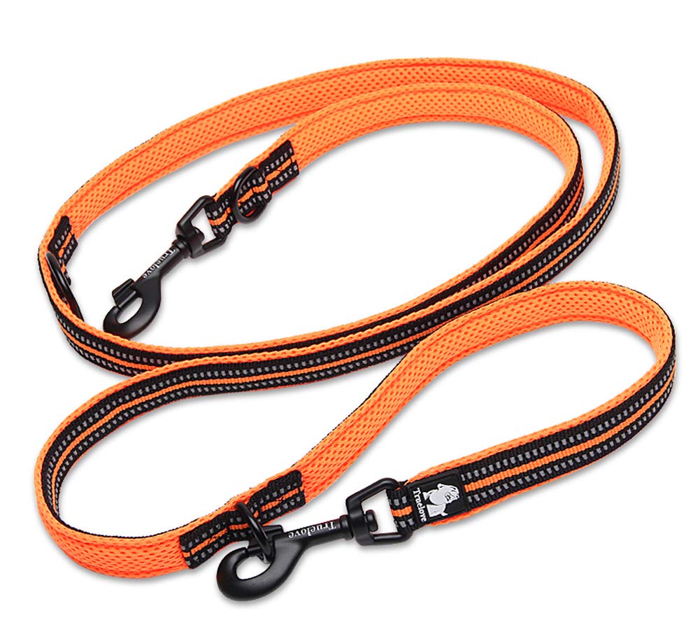 Rantow Strong Long Pet Dogs Lead Training Walking Rope Reflective Hands Free Double Puppy Leash Two Dogs On One Lead with Adjustable 3 Length