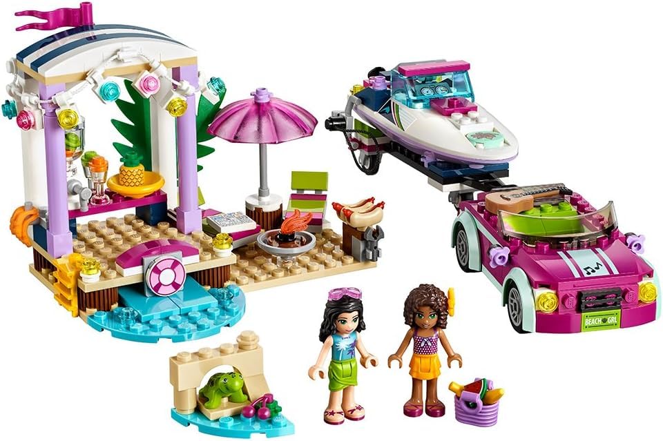 Elecart Friends Tropical Island Besties Brick Toys 315+ Pieces Speedboat Transporter Building Blocks for Girls 6 to 12 Years