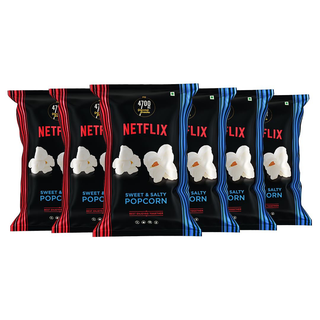 4700BC x Netflix, Jumbo, Sweet & Salted, Kettle Popcorn, 60g x Pack of 6