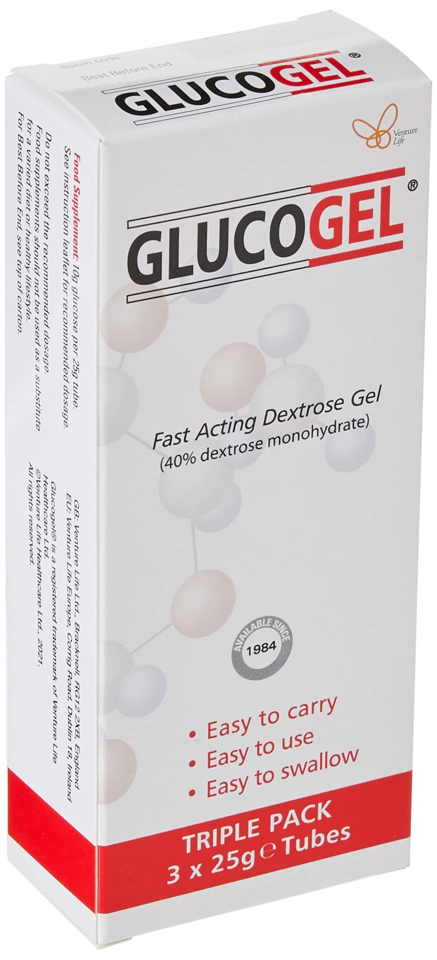 GlucoGel Fast-Acting Glucose Energy Gel, Original Unflavoure image