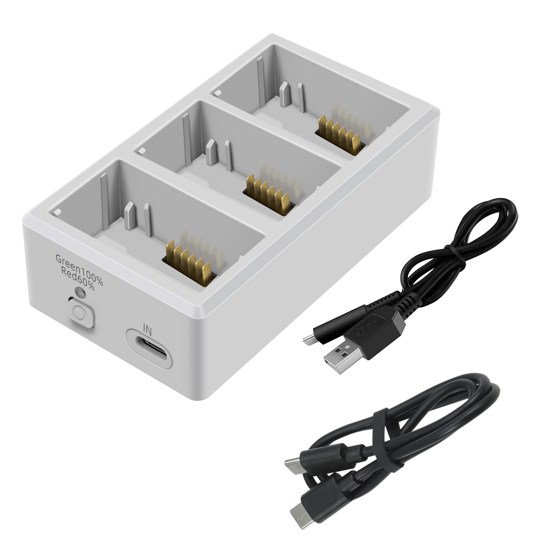 Hanatora Battery Charger for DJI Mini 4 Pro,Mini 3,Mini 3 Pro Drone, Charging Three Batteries in Sequence