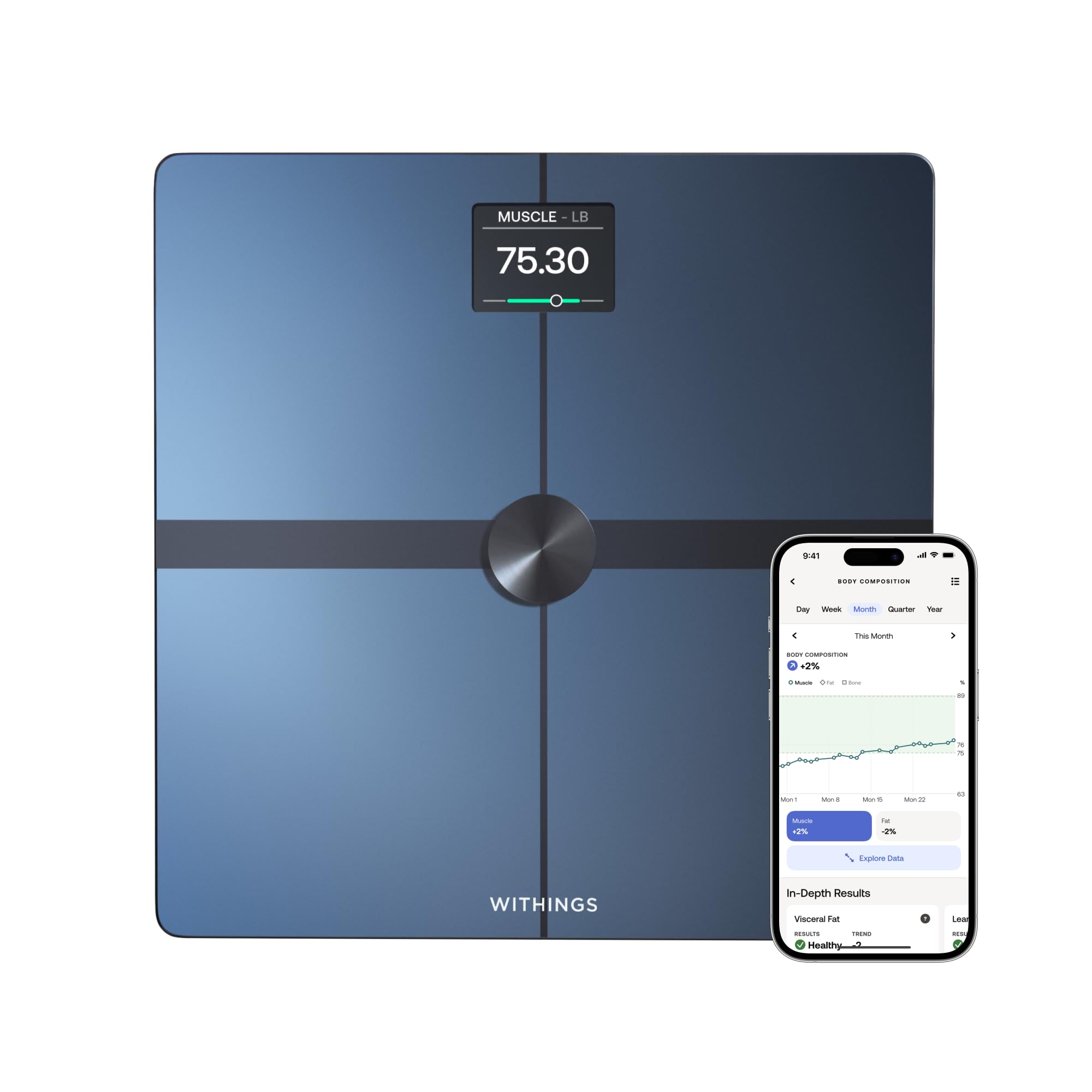 WithingsBody Smart - Accurate Scale for Body Weight and Fat Percentage, Body Composition Wi-Fi and Bluetooth, Baby Weight Smart Scale Apple Compatible, Bathroom Scale,FSA/HSA