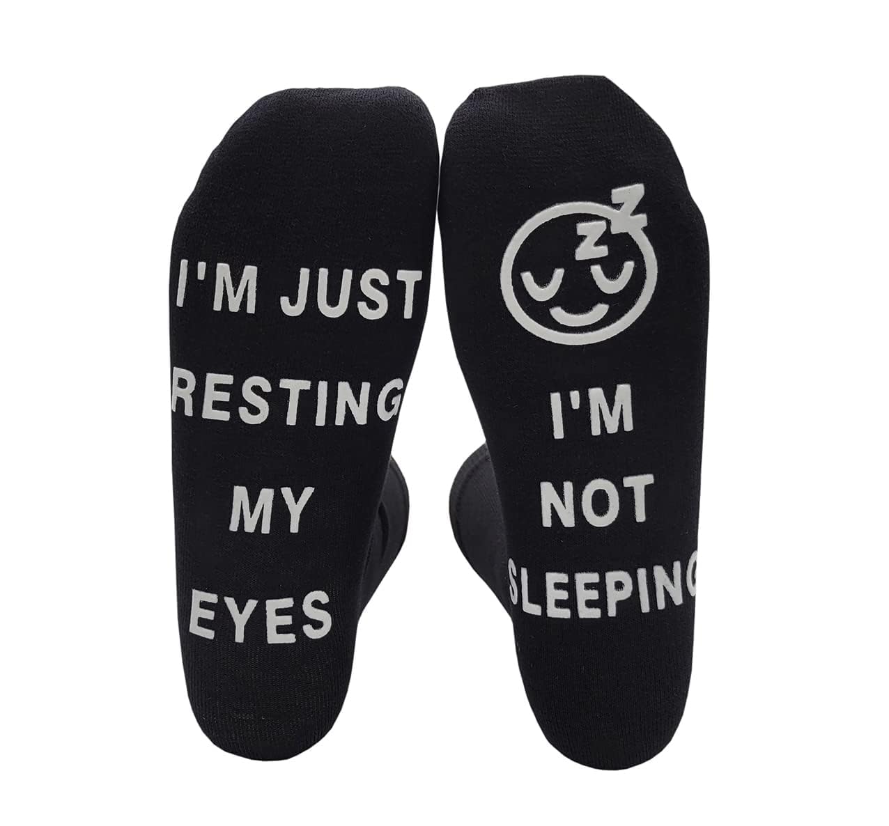 Men's Black Socks, ELECDON Funny Socks Birthday Gifts for Men Dad Grandpa Son Women Grandma Daughter, I'm Not Sleeping I'm Just Resting My Eyes