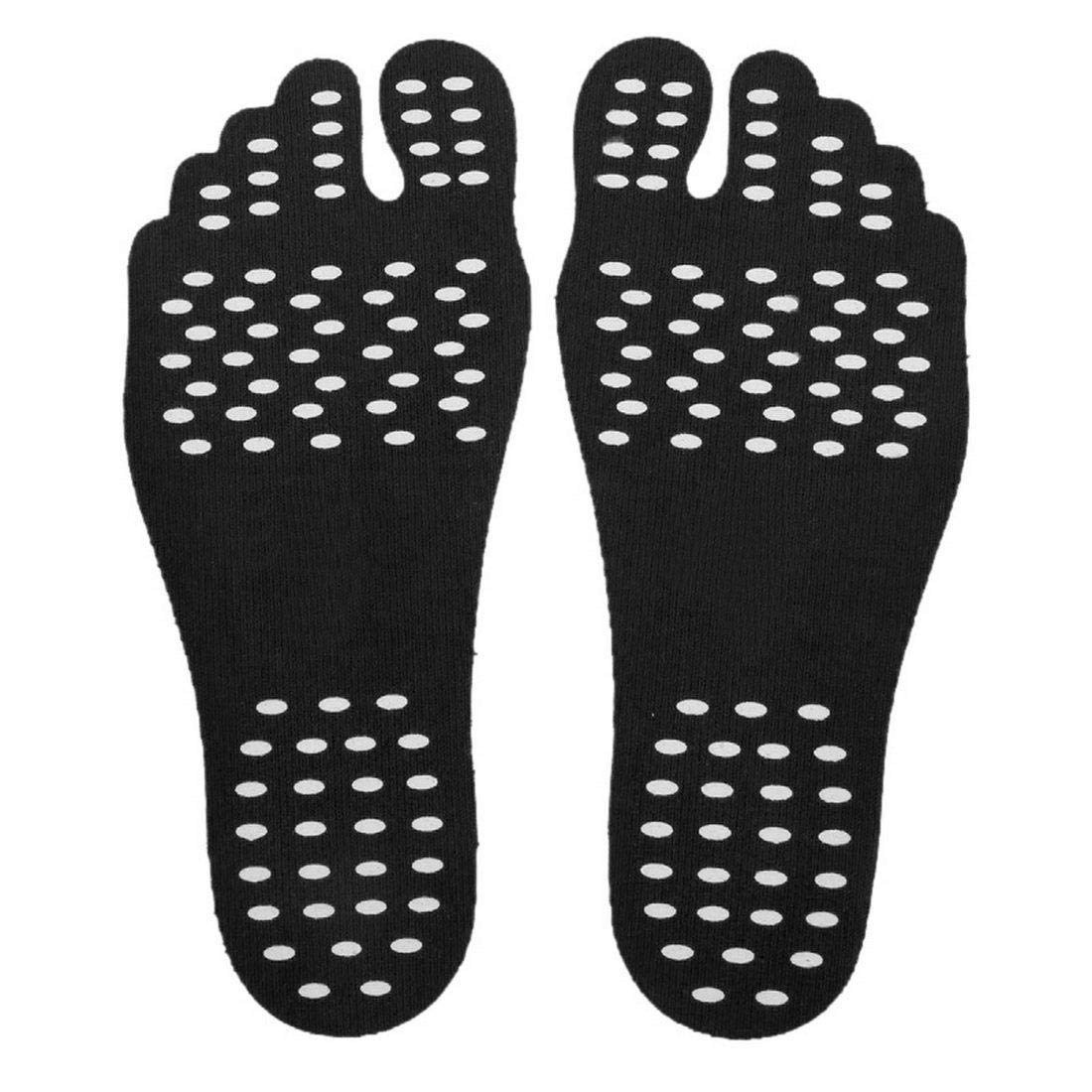 Adhesive Pad,Invisible Shoes for Water,Barefoot Shoes,Nakefit Stick on Foot Soles with Anti-slip and Waterproof Design for Barefoot Lover, Summer Activities - (XL- BLACK)