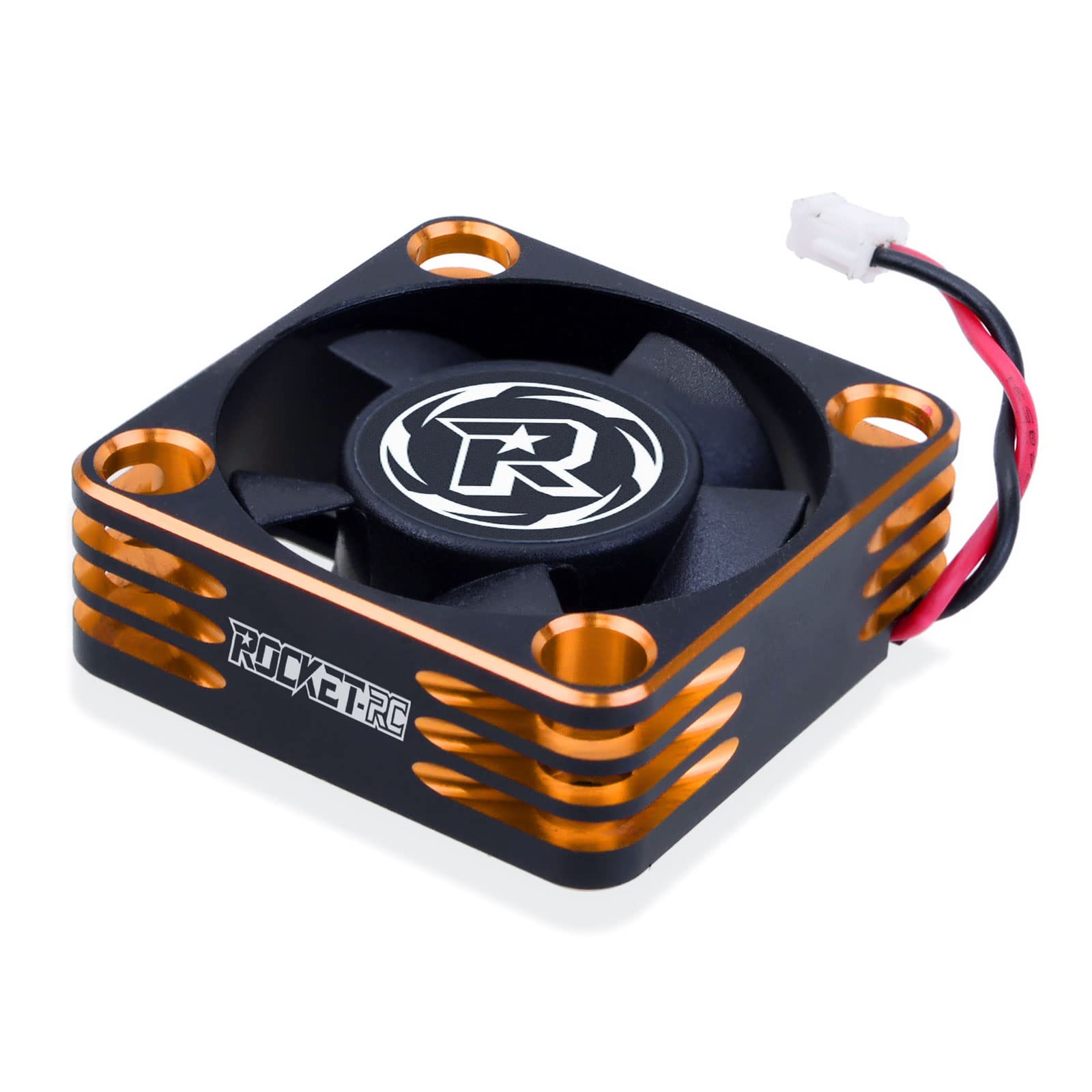 RC Motor Cooling Fan, 28000RPM Brushless ESC Alluminum Motor Cooling Fan for RC Car 1/8 1/10 Turbo Esc A3(Orange Black)